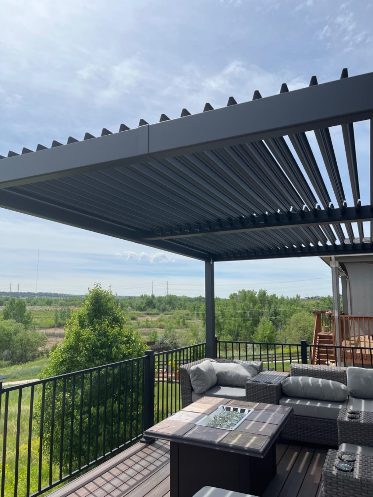 PURPLE LEAF Louvered Pergola 10' x 14' Aluminum Pergola w/Independent Roof | 70 mph for stability, Reinforced beams add strength, Hidden drainage keeps dry, Independent louvers customize shade customer photo 1