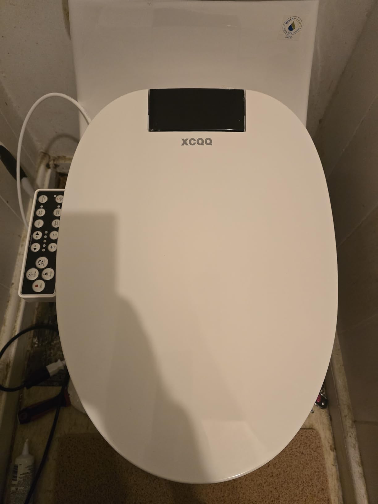 XCQQ Electric Heated Bidet Toilet Seat, Elongated, S9BL | Fixed Panel Control, Instant Warm Water, Heated Seat, Warm Air Drying, Slow Close Lid, LED Display, Nightlight customer photo 2