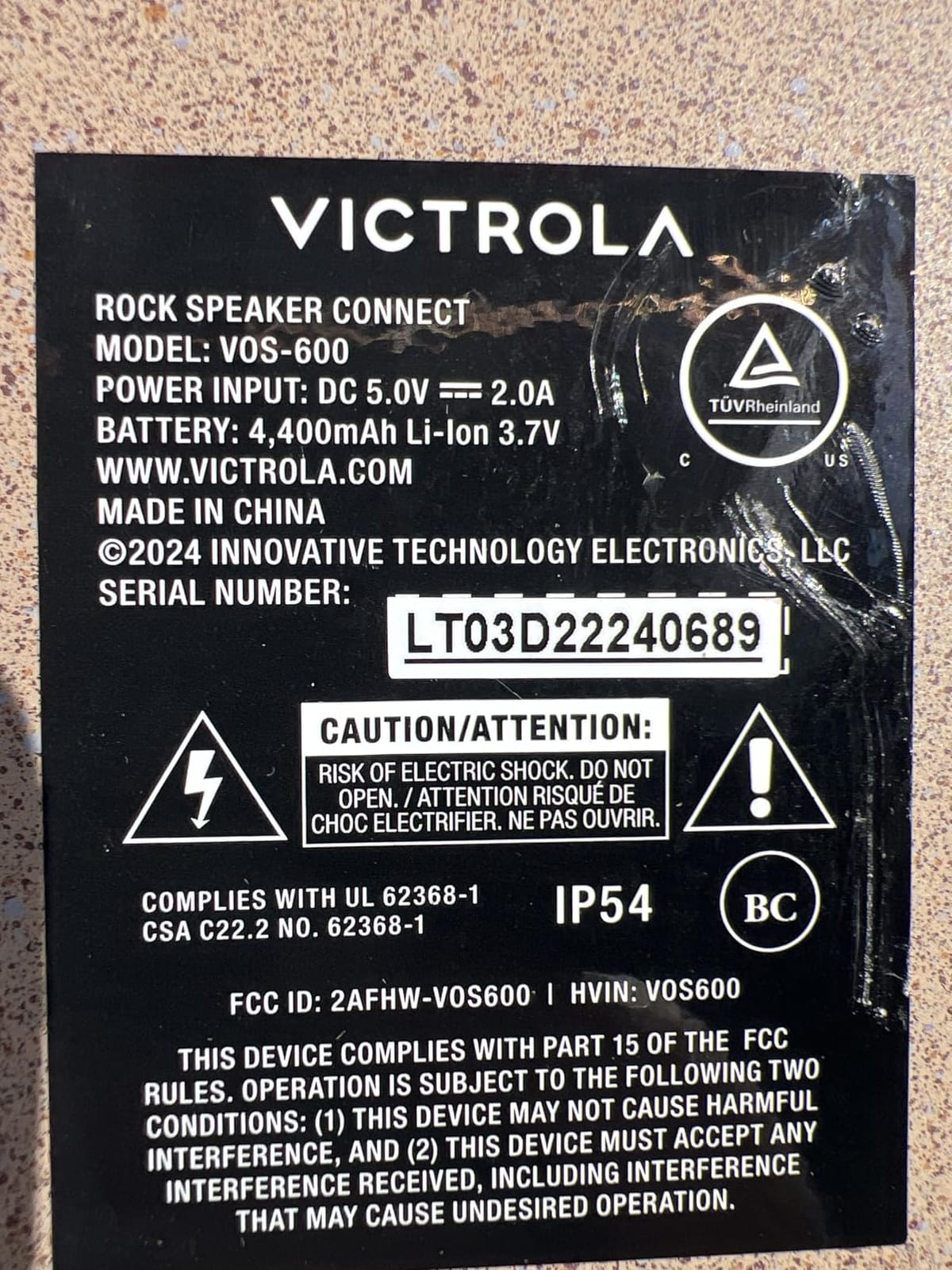 Victrola Rock Speaker Connect - Outdoor Bluetooth Solar Speaker - Granite customer photo 1