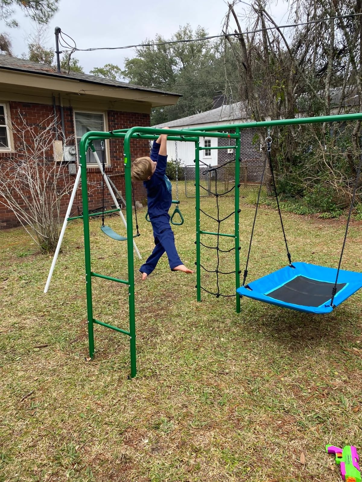 Hapfan Swing Sets for Backyard with Monkey Bars,5 in 1 Playground Set customer photo 2