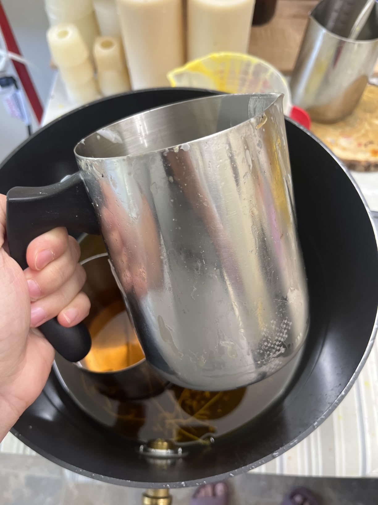 Candle Making Pouring Pot, 32oz Stainless Steel Wax Melting Pot customer photo 2