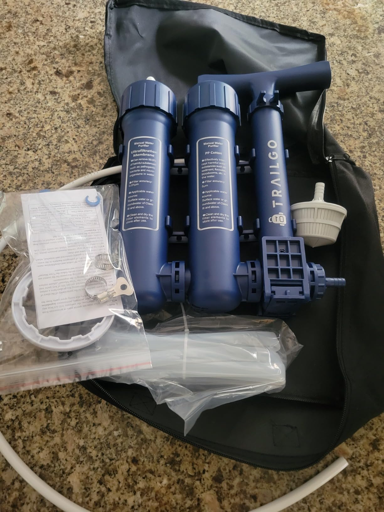 Pro Portable Water Filter for Camping - Water Purifier Survival | Hand-pump emergency filtration for hiking, backpacking & off-grid base camps; 3-stage ultrafiltration, 1.5L/min, 3000L customer photo 1