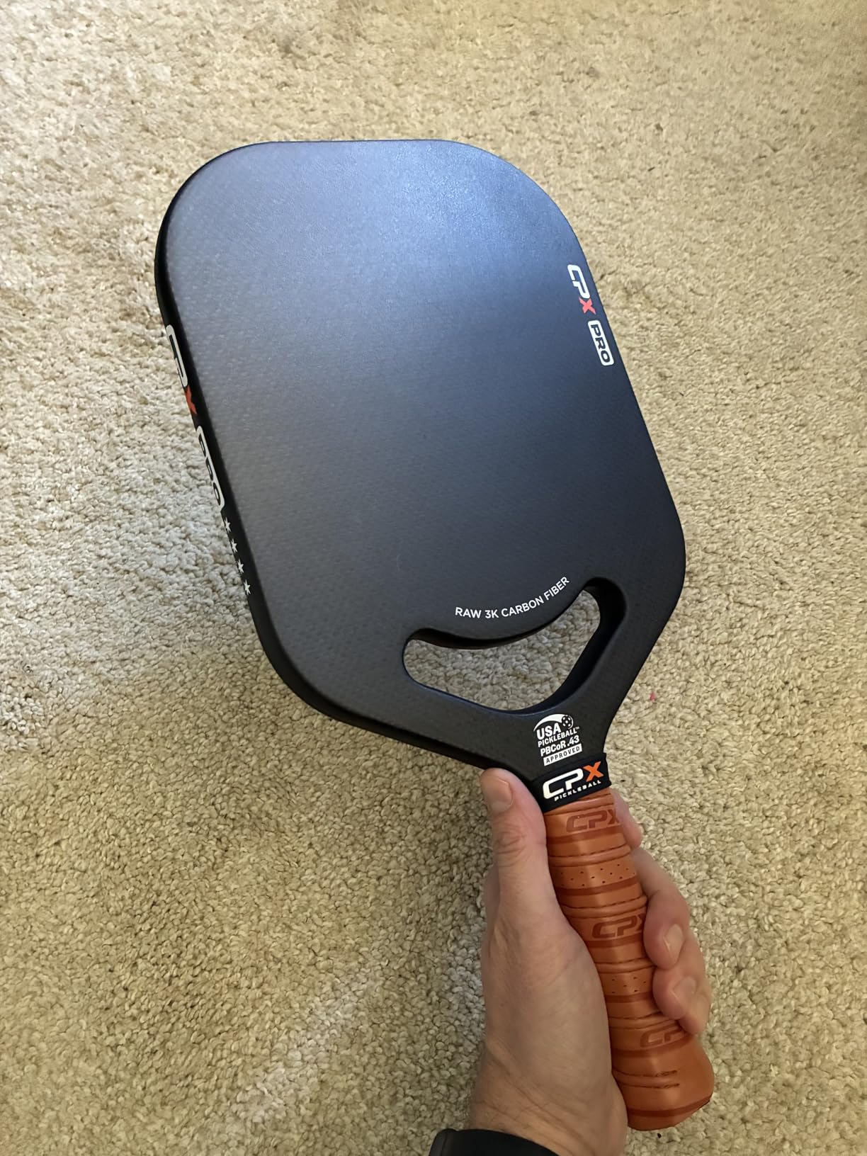 CPX Pro Carbon Fiber Pickleball Paddle - Professional Grade, Matte Finish, Honeycomb Core, Tennis Style Grip - Edgeless Paddle Designed in Chicago, USA customer photo 1