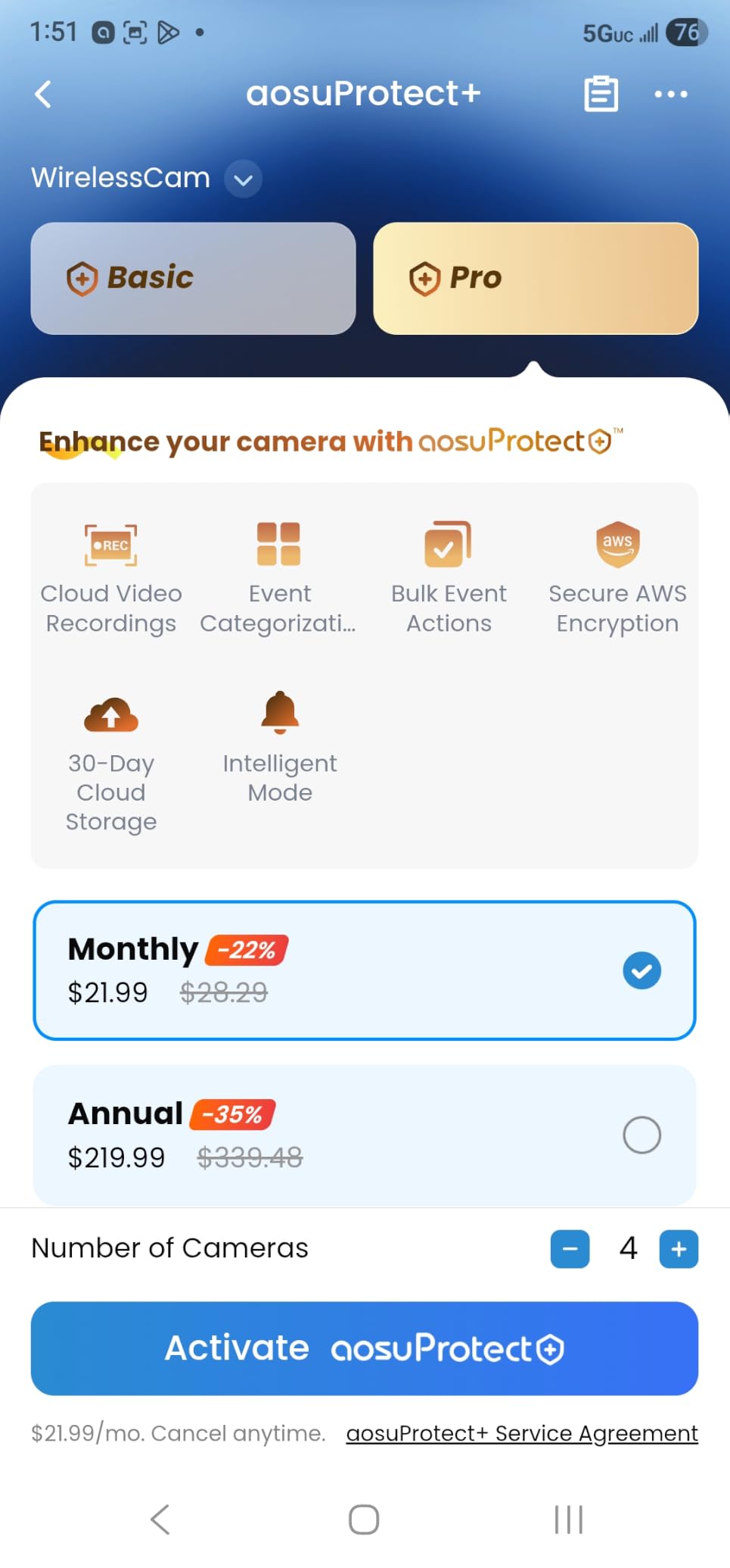 aosu 2K QHD Battery Security Cameras Wireless Outdoor System, 4-Cam-Kit | True 2K HD Night Vision, 166° Ultra-Wide-Angle, Cross-Camera Tracking, Spotlight & Siren Alarm, No Subscription Required customer photo 2