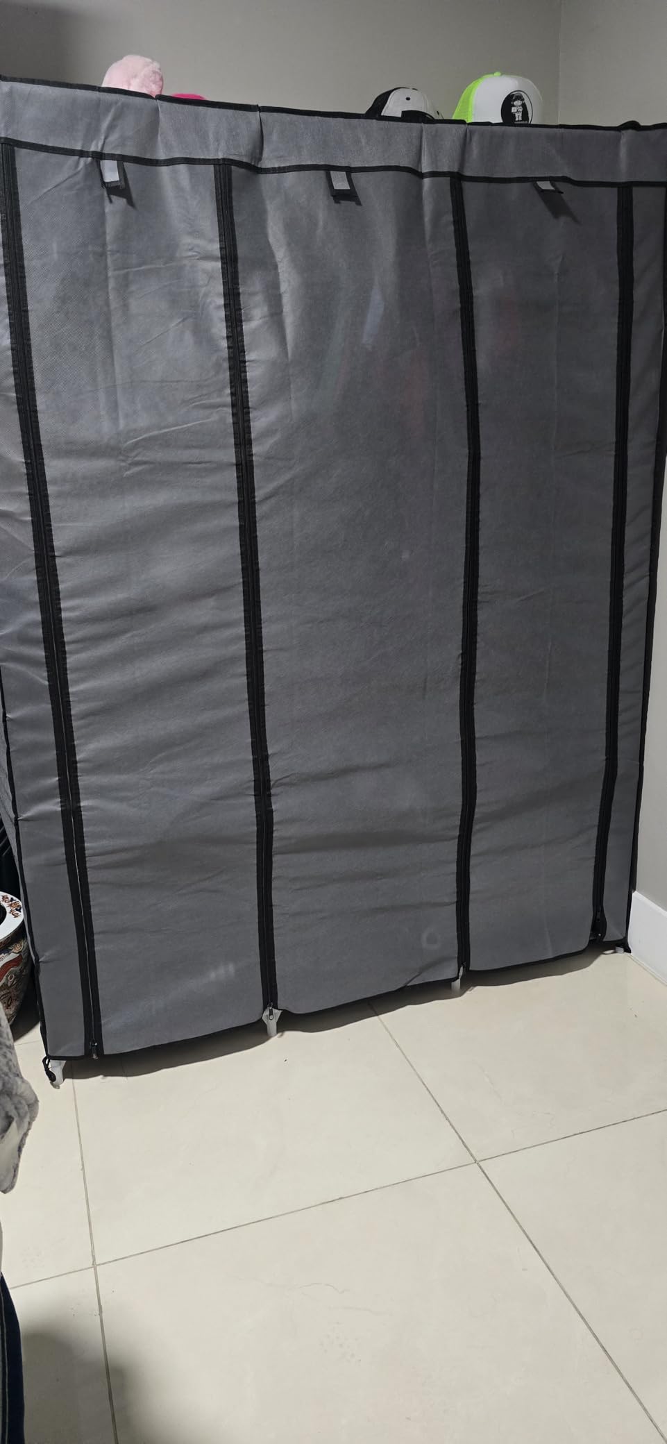 VTRIN Portable Closet for Hanging Clothes 67 Inch Wide Large Capacity Portable Wardrobe Closet with Cover, 4 Storage Shelves and 4 Hanging Rod Sturdy Free Standing Closet for Bedroom, Black customer photo 1
