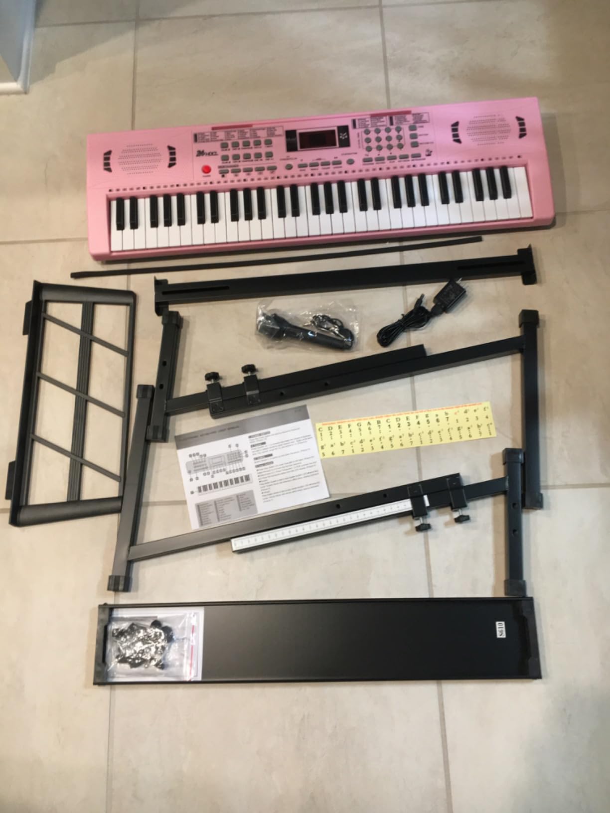 Kids Keyboard Piano, 61 Key Electronic Piano (Pink with Stand) customer photo 1