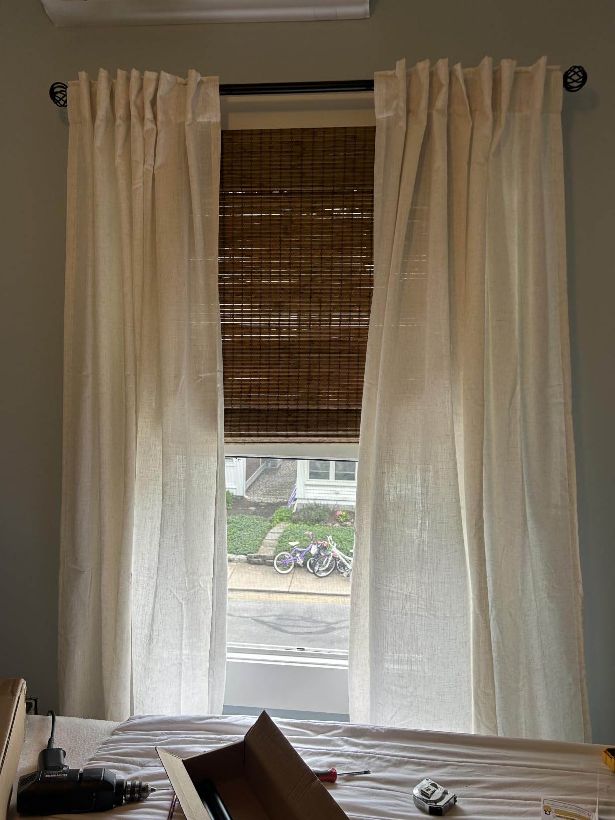 LazBlinds Cordless Bamboo Roman Shades, 34x64, Highfield Teak customer photo 2
