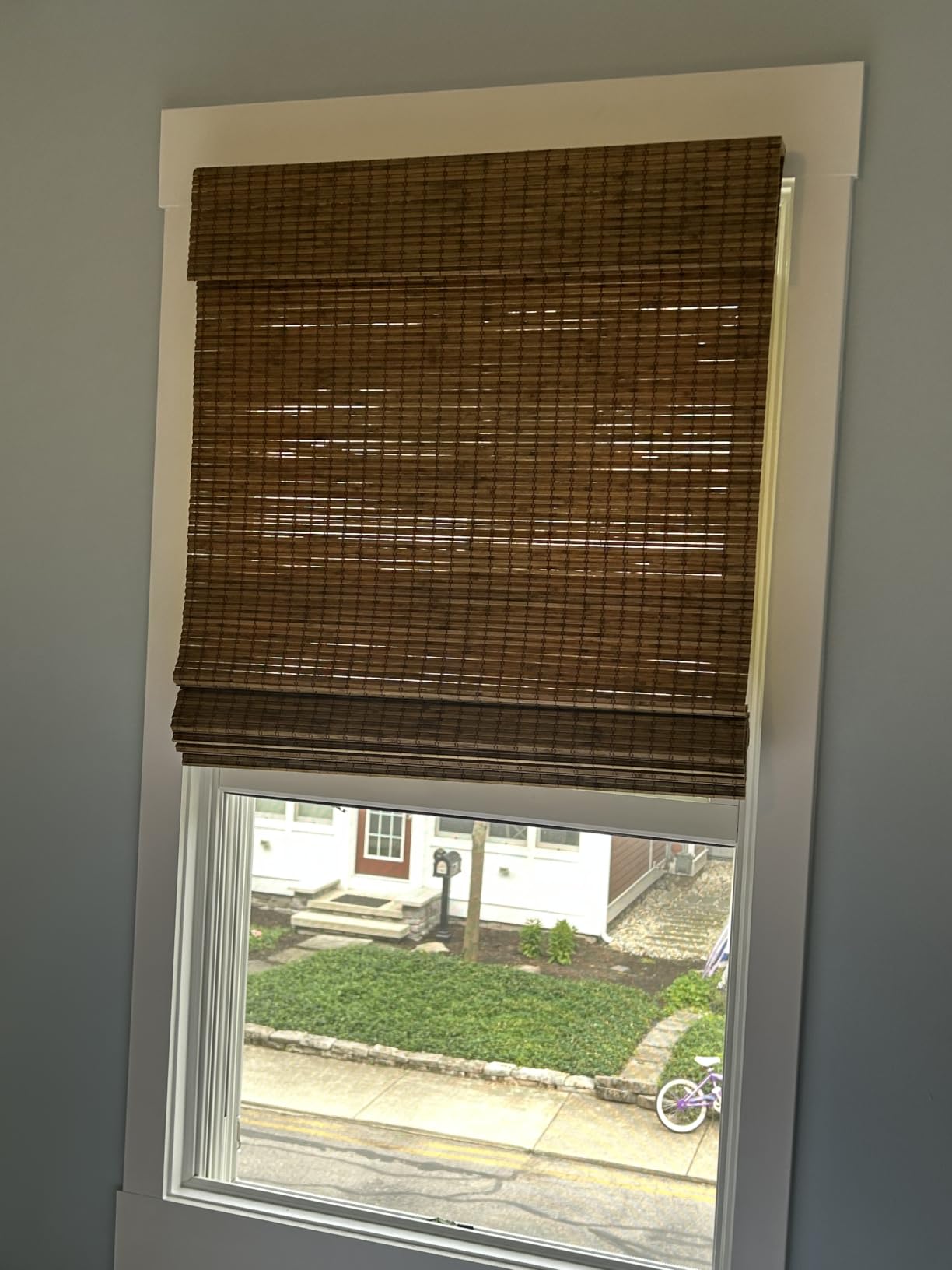 LazBlinds Cordless Bamboo Roman Shades, 34.5x48, Highfield Teak customer photo 1