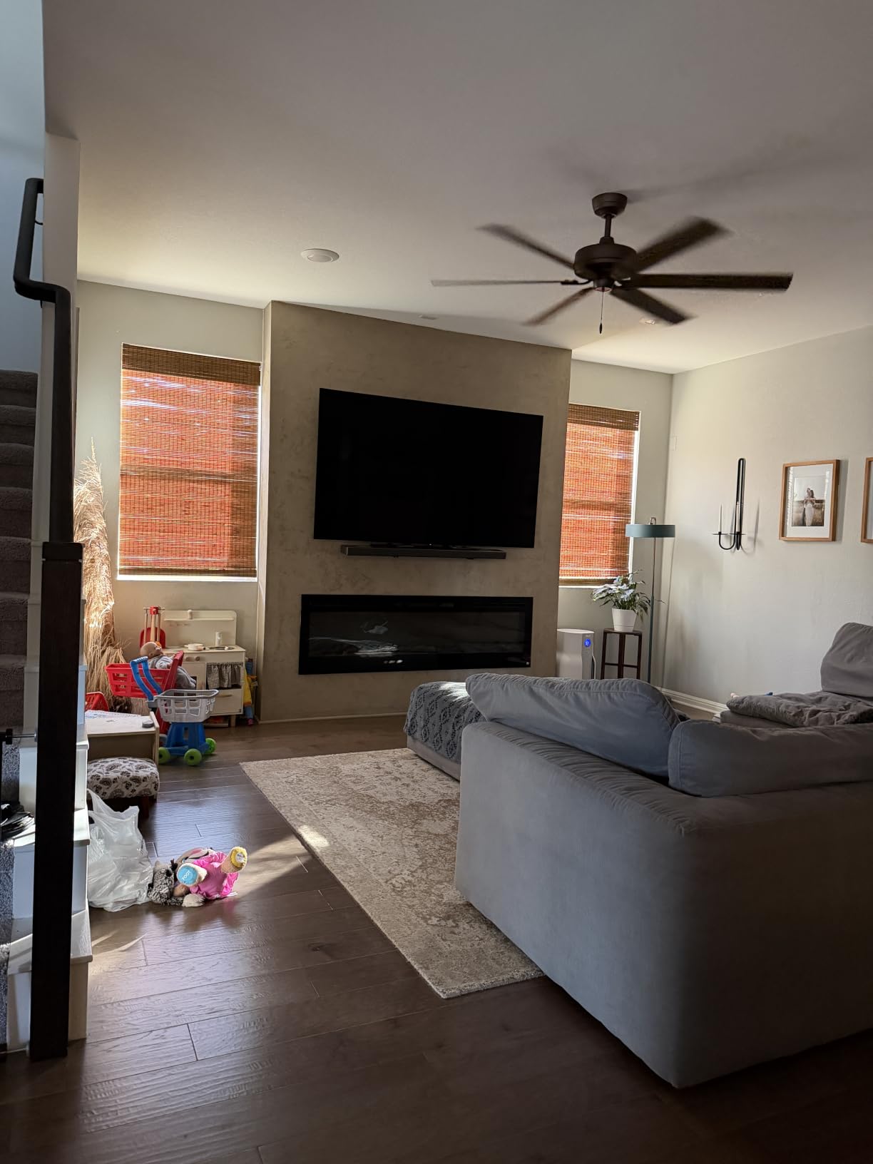 LazBlinds Cordless Bamboo Roman Shades, 34.5x48, Highfield Teak customer photo 2