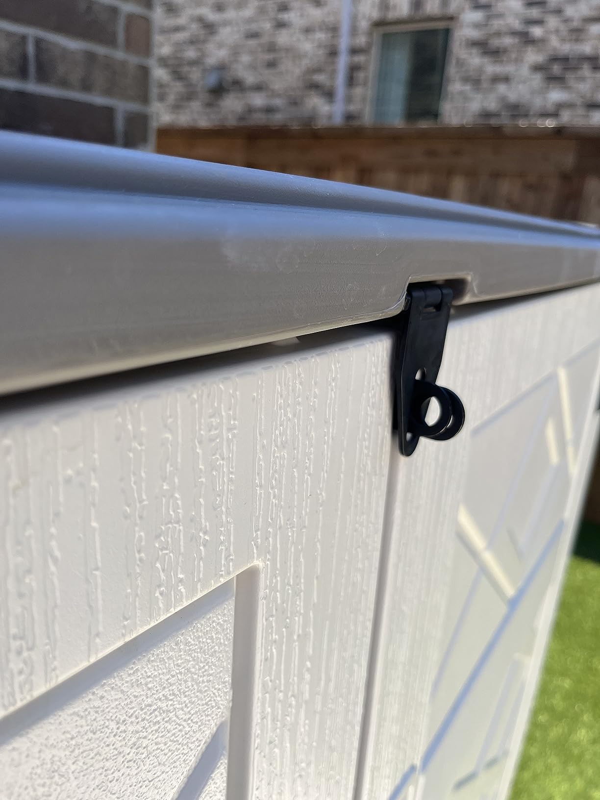Mrosaa Outdoor Storage Cabinet Waterproof,Resin Vertical Storage Shed Lockable, 66 Cubic Feet Outdoor Storage Box for Garden/Backyard/Home/Pool customer photo 2