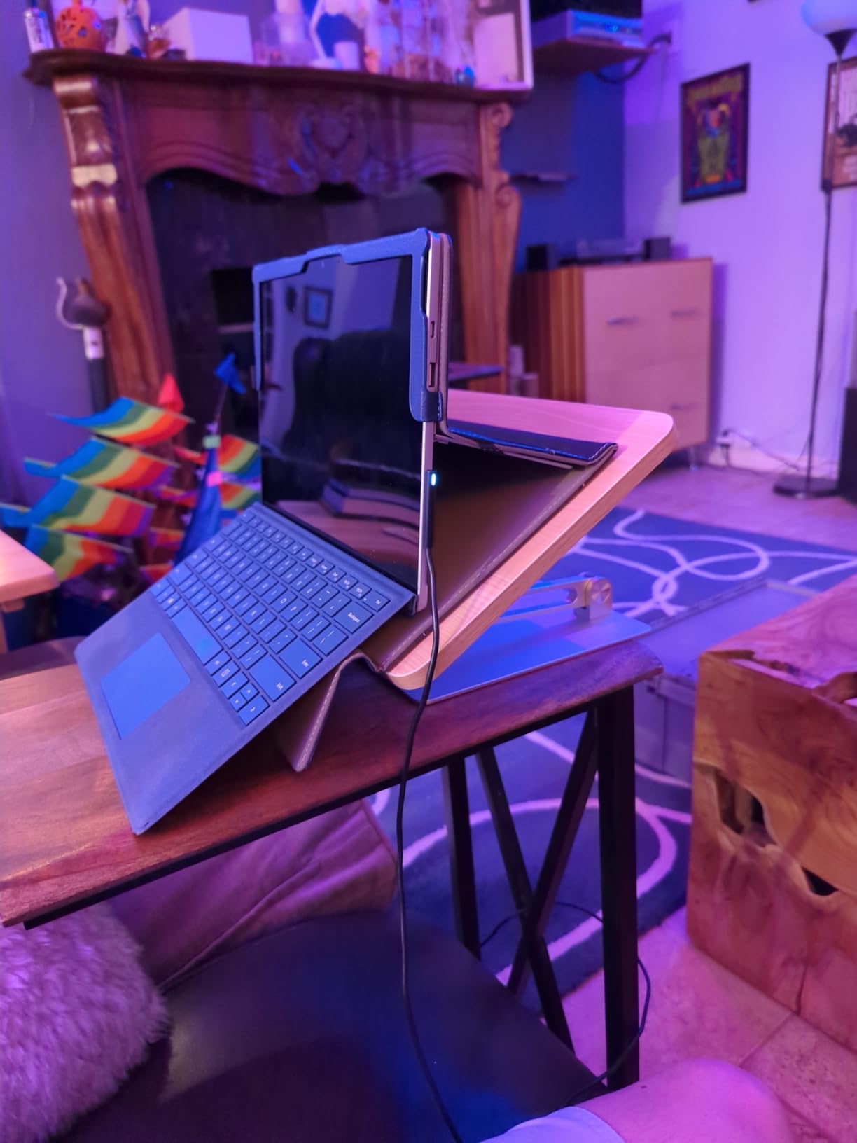Branch Adjustable Laptop Stand, Portable Wooden Laptop Riser (Woodgrain) customer photo 1