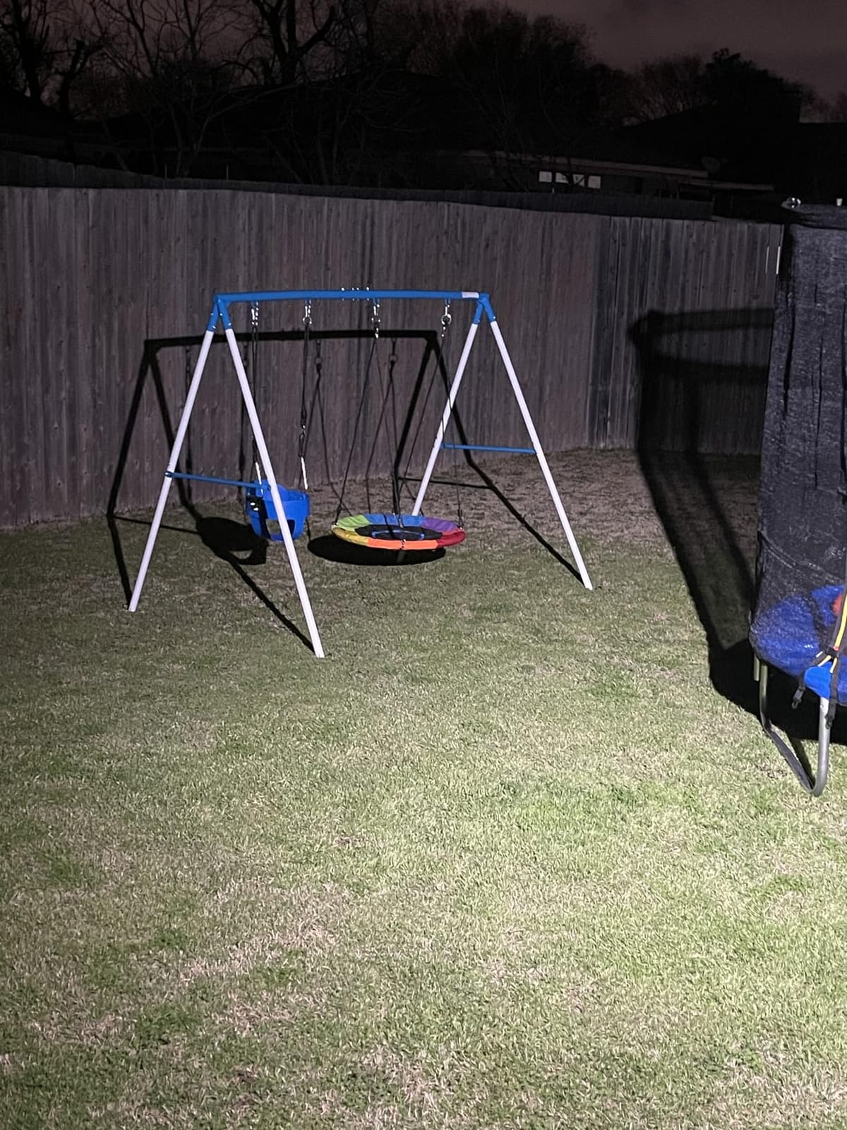 Trekassy Swing Sets for Backyard,440lbs A-Frame with Saucer & Toddler Swing customer photo 2