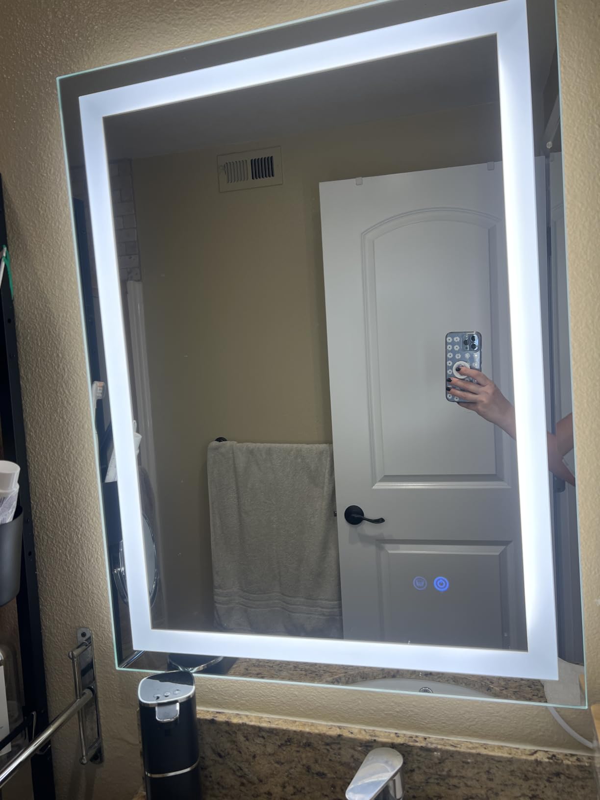 Keonjinn 24x36 Inch LED Bathroom Mirror with Lights, Frontlit & Backlit customer photo 2