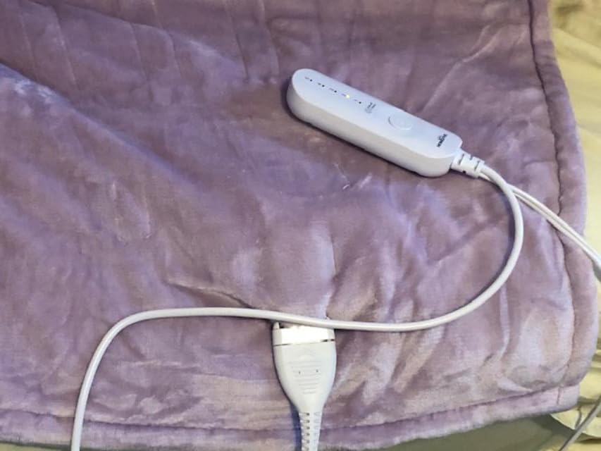 HOMLYNS Heated Throw Blanket, 5 Heat Settings & 3 Hours Timer, Purple customer photo 2