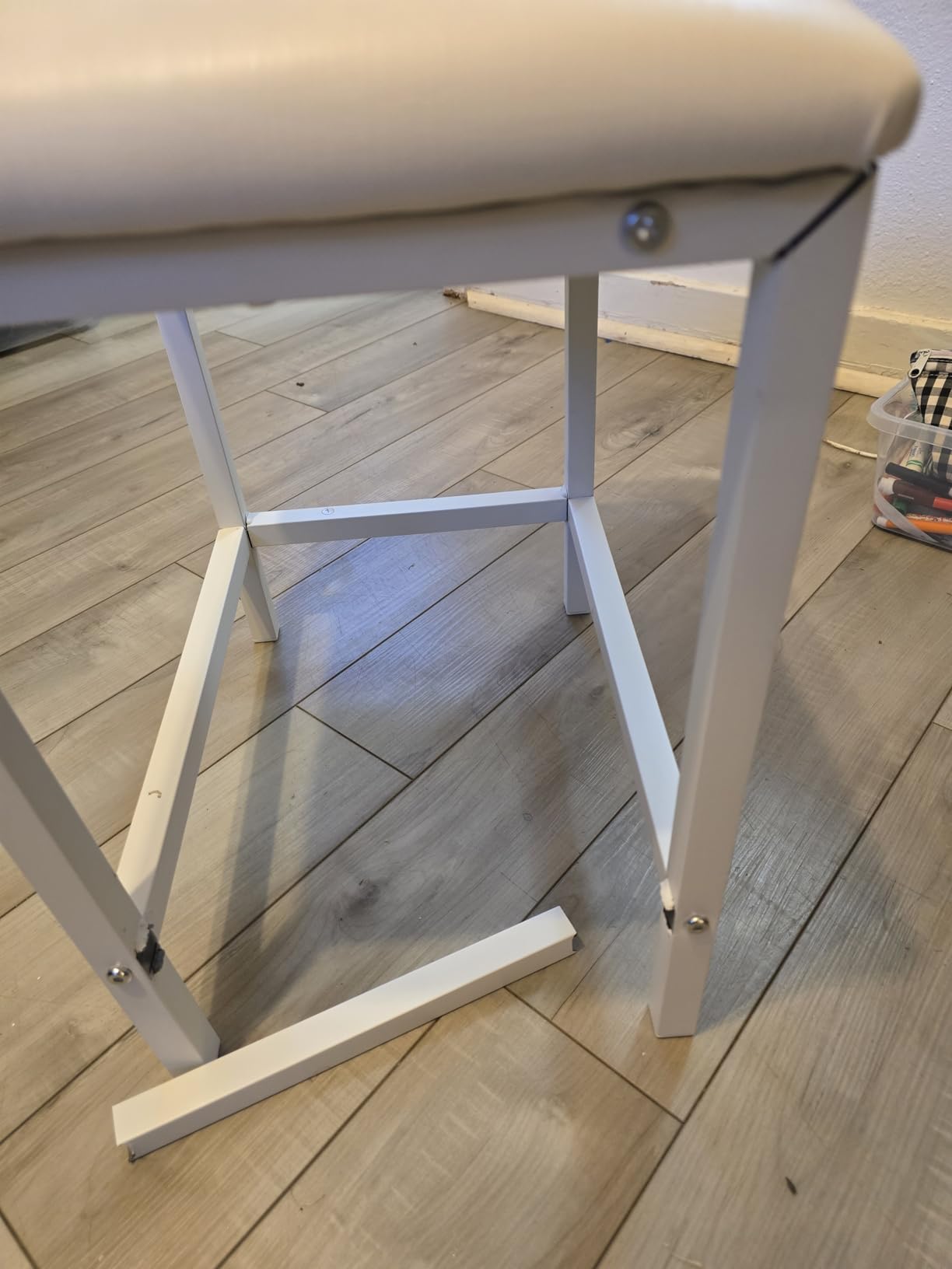 Small Vanity Stool, Cute Vanity Stools with Cushion, White Makeup Vanity Chair for Small Spaces, Living Room, Bedroom, Bathroom, Entryway, Ottoman Foot Rest for Couch Sillas Modern customer photo 1