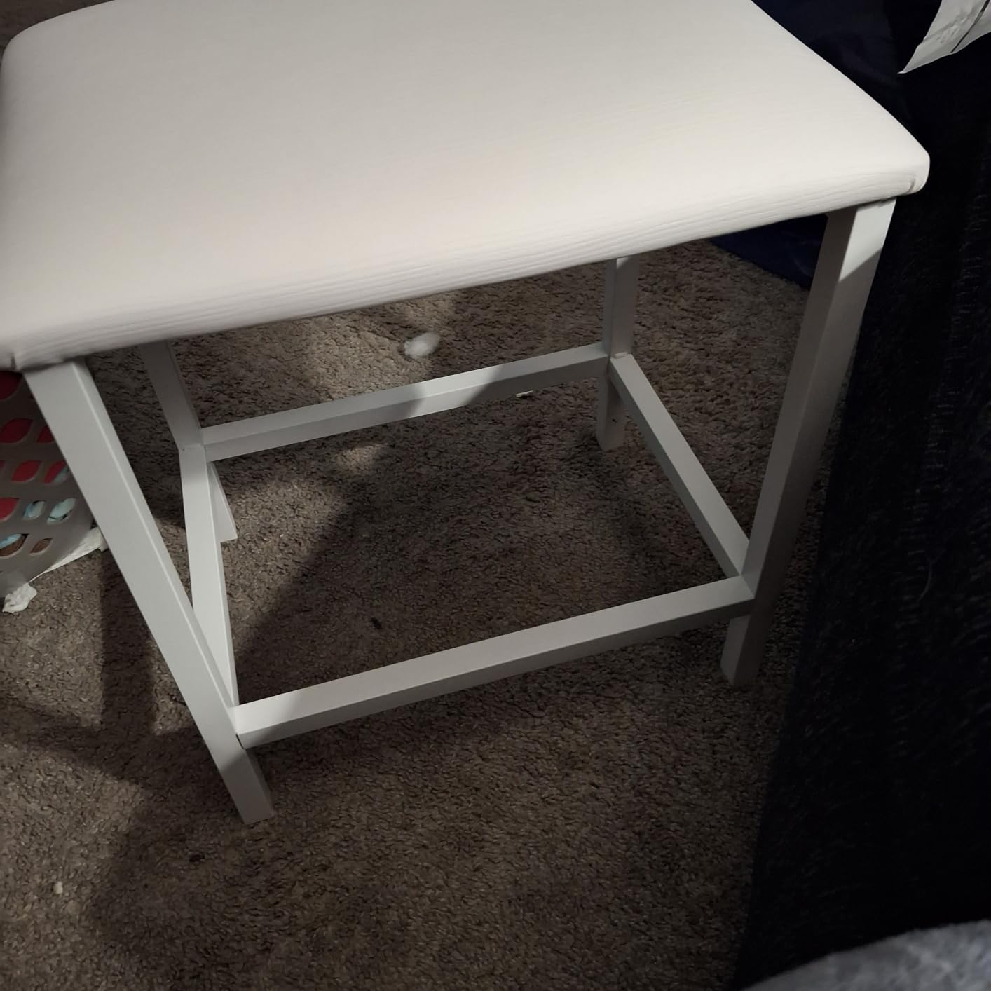 Small Vanity Stool, Cute Vanity Stools with Cushion, White Makeup Vanity Chair for Small Spaces, Living Room, Bedroom, Bathroom, Entryway, Ottoman Foot Rest for Couch Sillas Modern customer photo 2