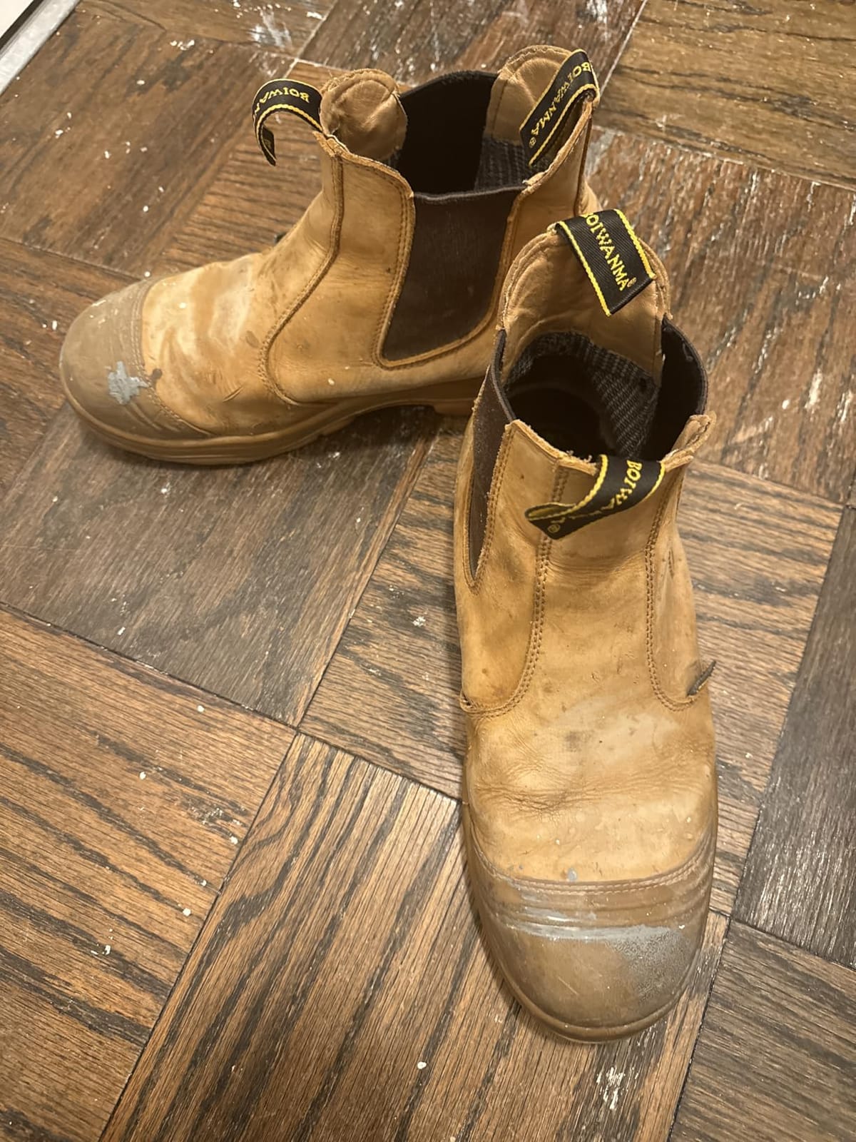 Work Boots for Men, Steel Toe, Puncture-Resistant, Pull on Chelsea Leather Safety Boots, US Size 7-15 M & W customer photo 2