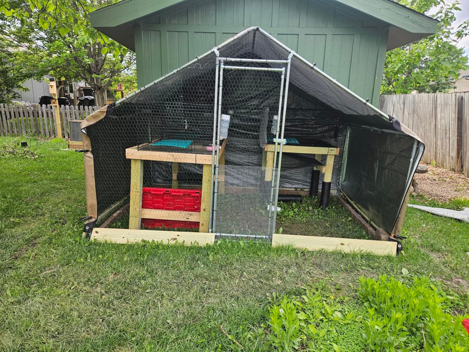 VEVOR Large Metal Chicken Coop, 9.8x13.1x6.5 ft Large Walk in Chicken Runs for Yard with Cover, Hen House Enclosure with Security Lock, Outdoor Duck Rabbit Cage Poultry Pen for Backyard, Farm, Yard customer photo 1