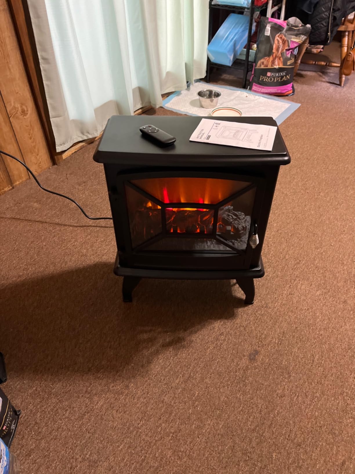 Silonn Electric Fireplace Heater, Quick Heating Portable Fireplace with App & Remote,24″ Electric Corner Fireplace Low Noise with 5 Brightness Levels,Temp Control & Timer for Living Room,Bedroom,Black customer photo 2