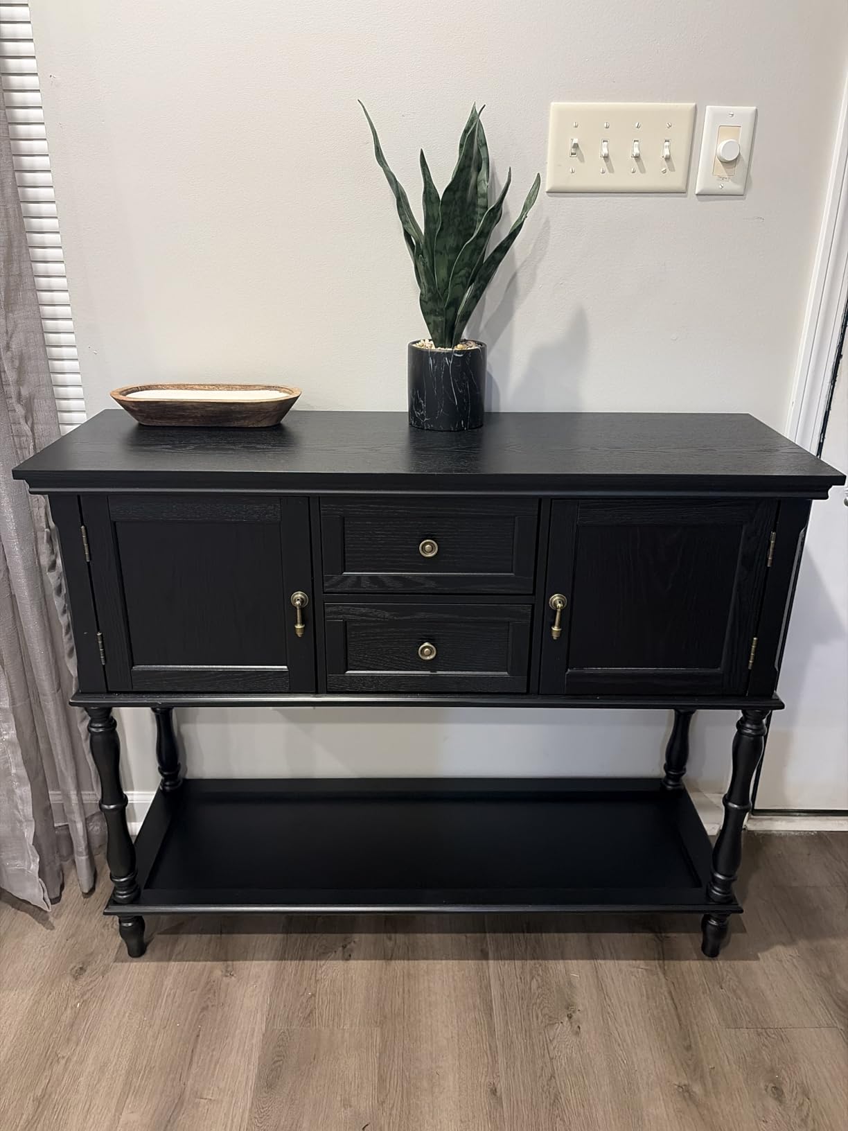 ARTPOWER Console Table with 2 Drawers, Retro Entryway Table with 2 Door customer photo 1