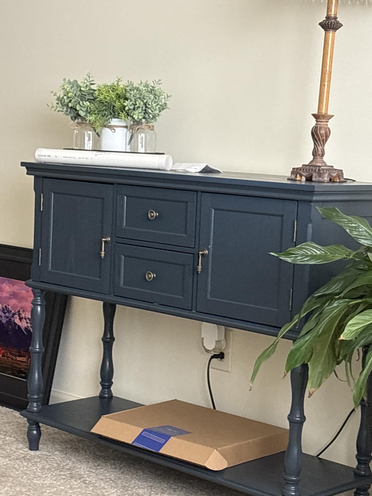 ARTPOWER Console Table with 2 Drawers, Retro Entryway Table with 2 Door customer photo 2