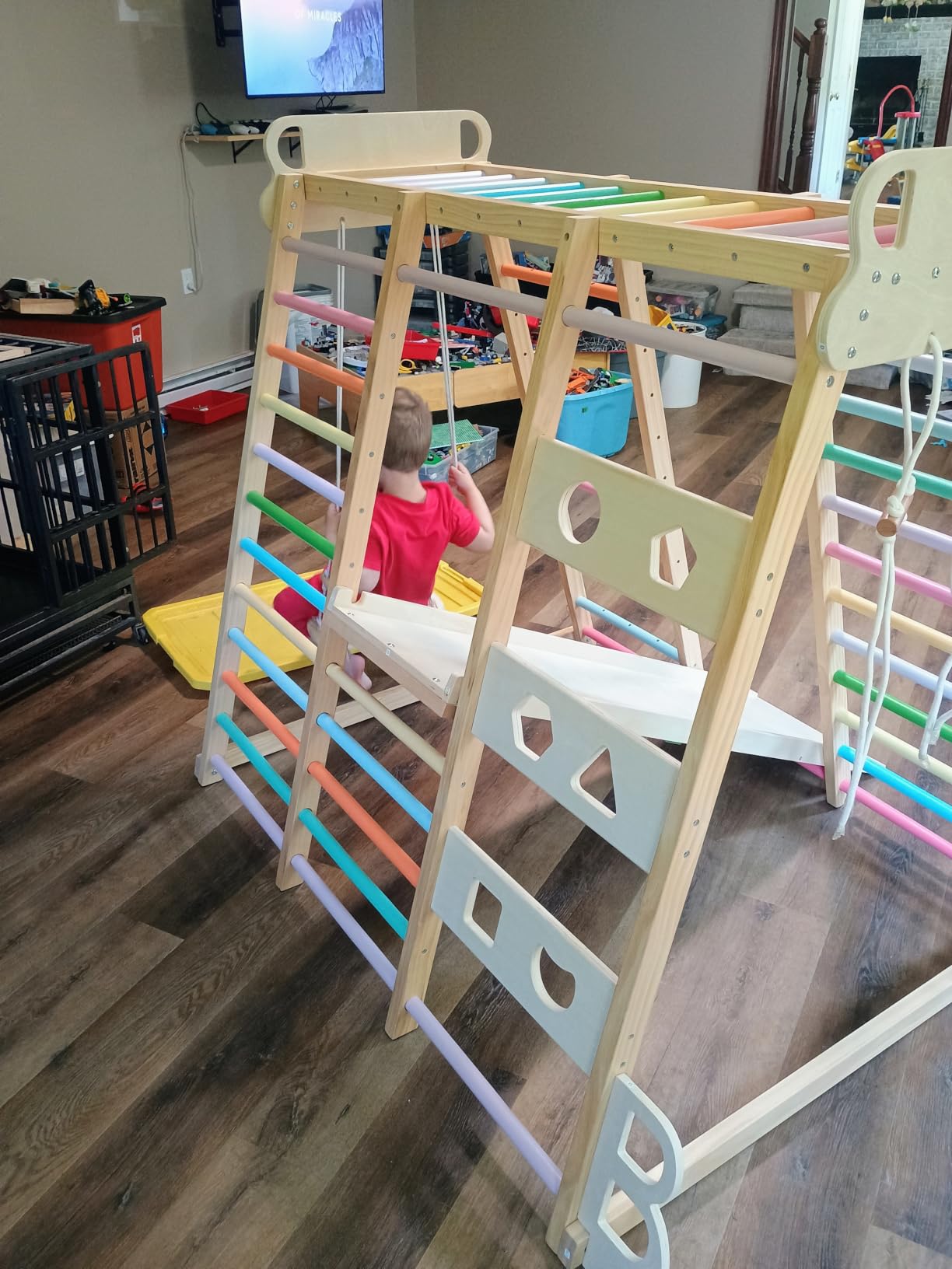 BlueWood Upgraded Indoor Jungle Gym 9-in-1 Playground Kids Climbing Toys customer photo 1