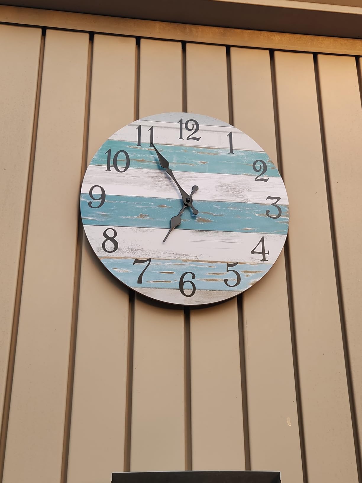 KECYET Small 8 Inch Wall Clock Battery Operated Silent Non Ticking Nautical customer photo 2