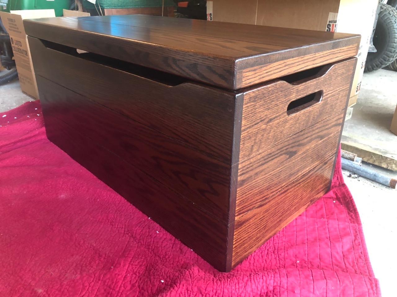 Amish Made Wooden Storage Chest Trunk Box with Lid and Handles for Bedroom, Blanket, Clothes, Anti-Slam Hinges, Handmade, Rustic, Cedar Wood, Natural Stain, 30