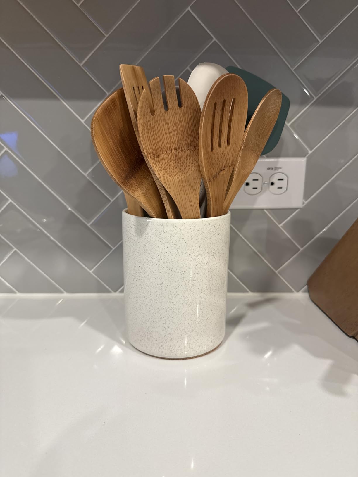 Riveira Dark Bamboo Wooden Spoons for Cooking 6-Piece, Apartment Essentials Wood Spatula Spoon Set customer photo 2