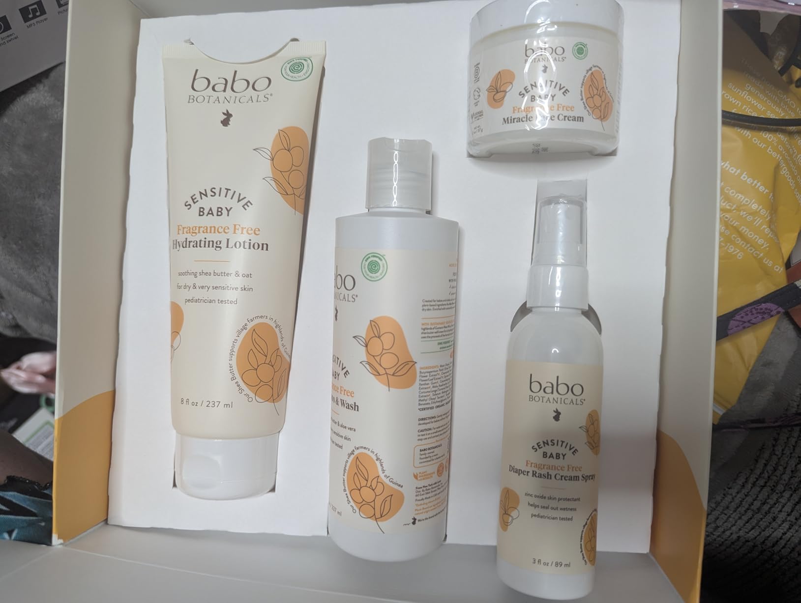 Babo Botanicals Baby Care Essentials Gift Set - Skincare, Bath & Diaper - For Delicate Skin, Fragrance-Free with Shea Butter, Includes Reusable Carry Pouch - Natural & Plant Based - 5 Items Set customer photo 1