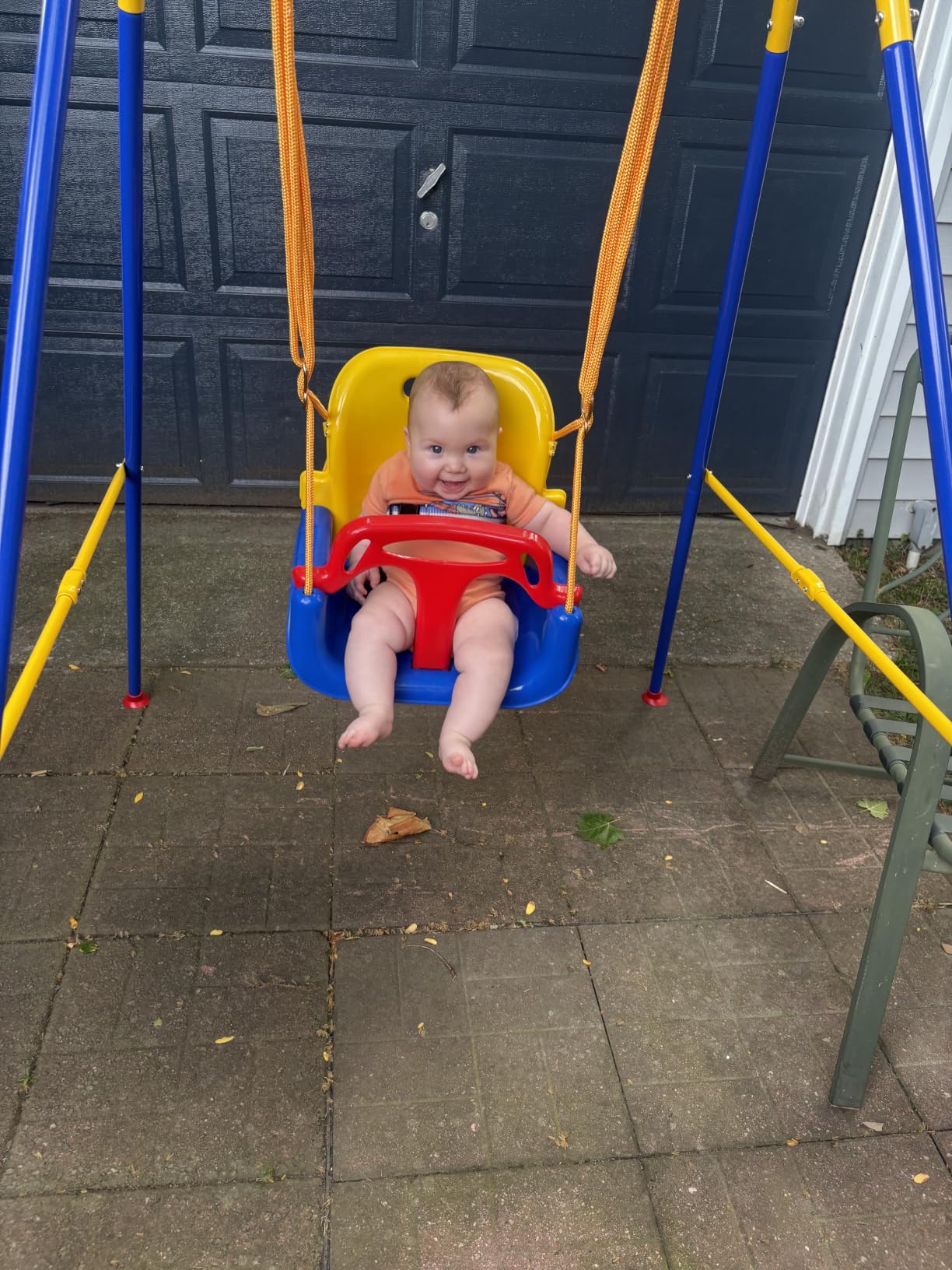 3 in 1 Toddler Swing with Frame, Outdoor Indoor, Baby Swing with Safety Belt for Indoor and Outdoor Use, Foldable Metal Stand & Clear Instructions, Easy to Assemble customer photo 1