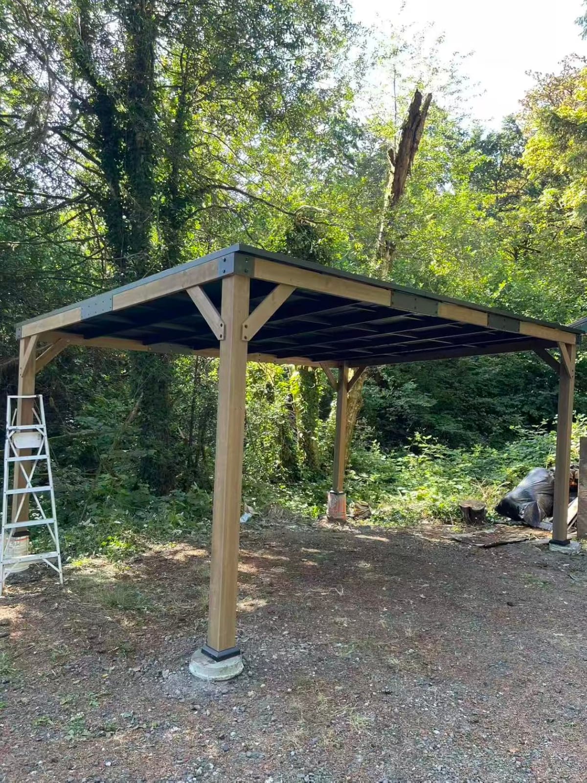 Modern Shade Wood Grill Gazebo 6x8 with USB Charging Power Strip & Shelves | Cedar Wood Gazebo with Galvanized Steel Roof and Paper Towel Holder, Bar Gazebo with Hooks, BBQ Gazebo for Outdoor Grill customer photo 2