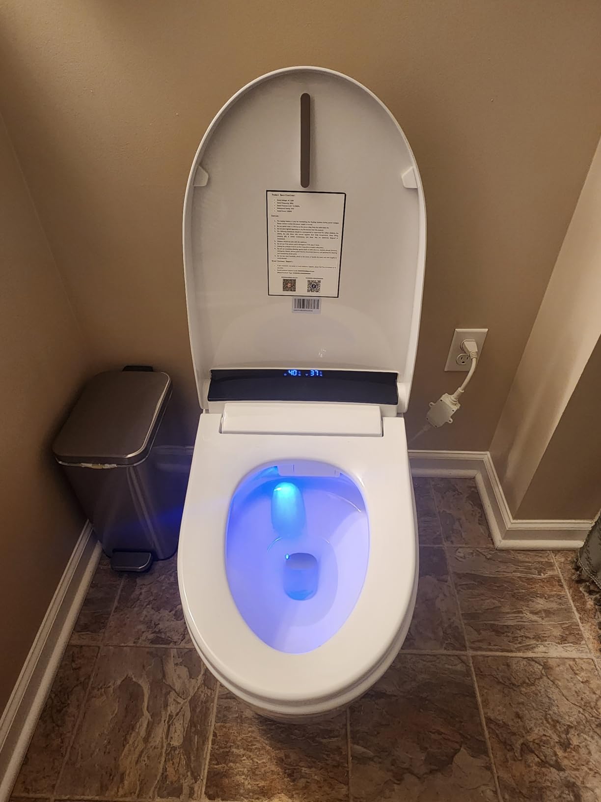 Smart Toilet,One Piece Bidet Toilet for Bathroom with Auto Open & Close Lid and Seat,Warm Water and Dry,Heated Seat,Foot Sensor and Night Light, Auto Flush customer photo 1
