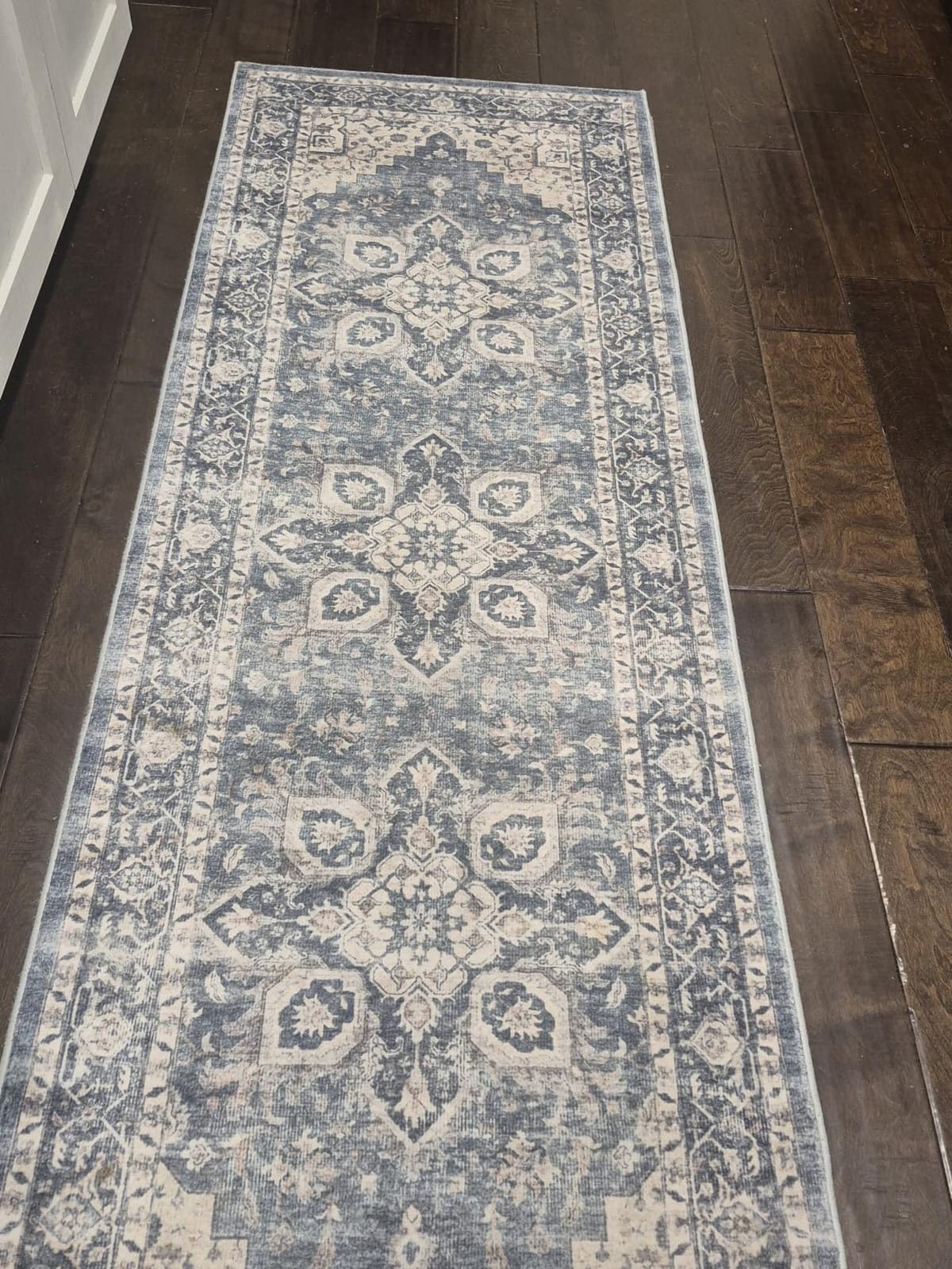 AMADA HOMEFURNISHING 8x10 Washable Area Rug, Low-Profile with Non-Slip Backing & Durable Edge Binding, Vintage Large Rugs for Living Room, Bedroom, Dining Room, Blue customer photo 1