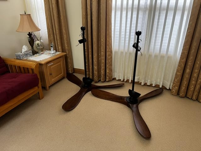 60 inch Ceiling Fan Without Light, Ceiling Fan No Light with Remote Control and Quiet DC Motor, Outdoor Fans for Patios,Solid Wood 3 Blades,ETL Listed - Dark Walnut customer photo 2