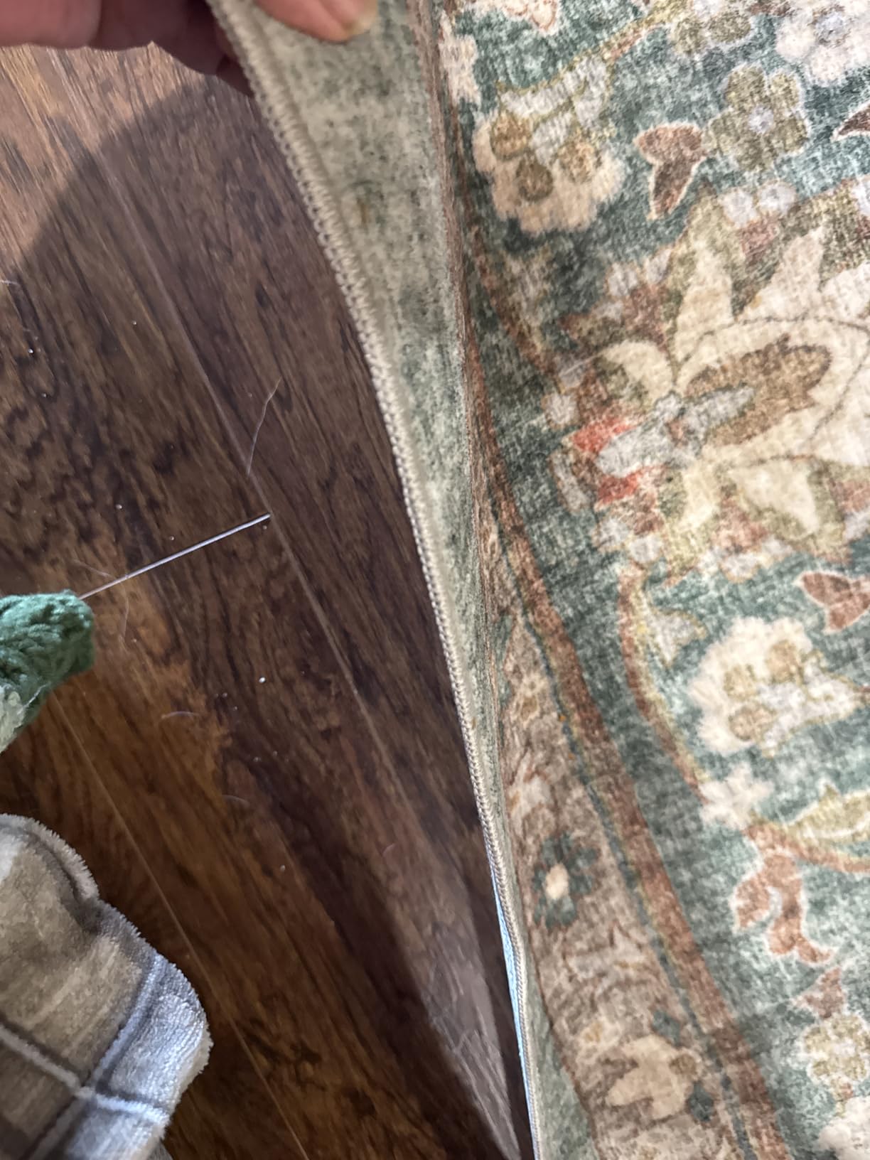 TOPRUUG Washable Oriental Area Rug - 6ft Round Rugs for Living Room Soft Carpet for Bedroom Waterproof Floral Distressed Indoor Stain Resistant Non-Shedding Floor Carpets (Beige, 6ft-Round) customer photo 2