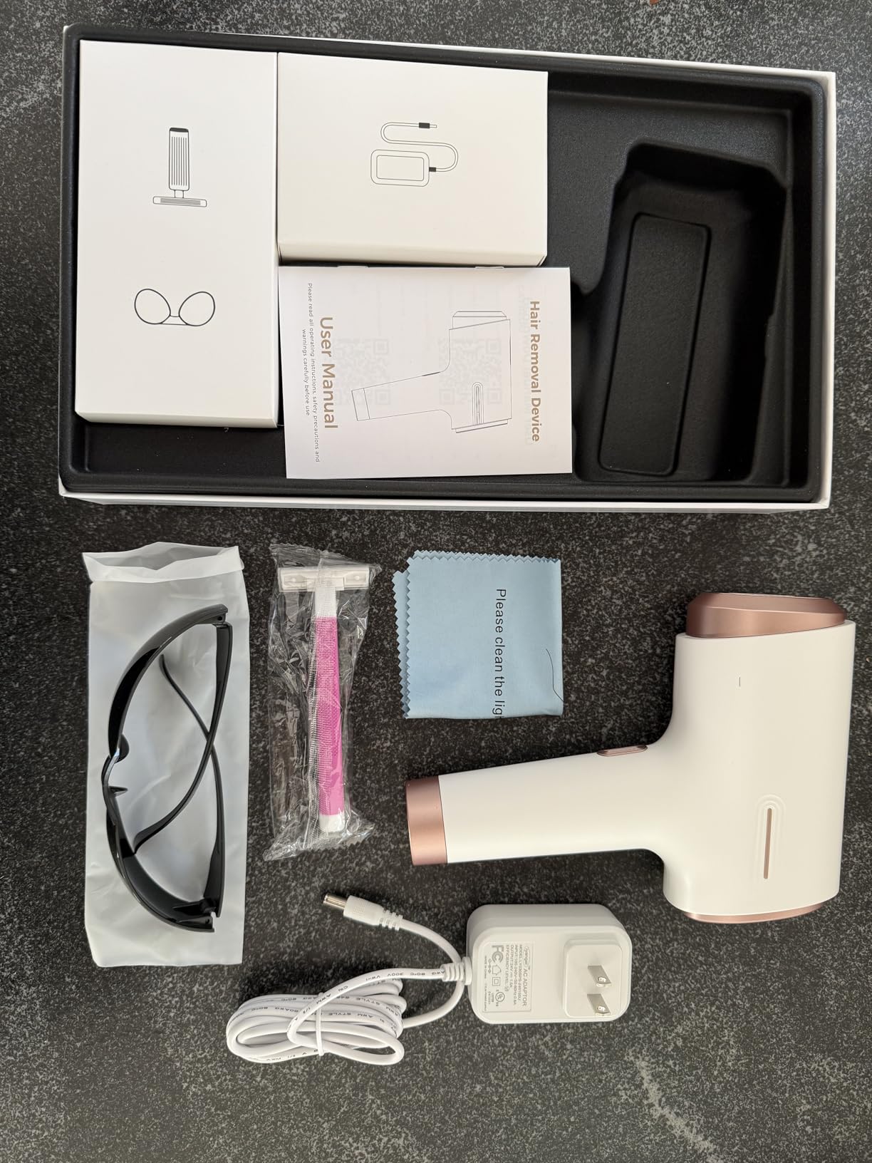 Finequin Laser Hair Removal for Women & Men, 45°F Ice-Cooling Contact, Safe & Virtually Painless Alternative to Salon IPL Hair Removal Device, Long-Lasting Hair Removal from Home, with Razor & Glasses customer photo 1