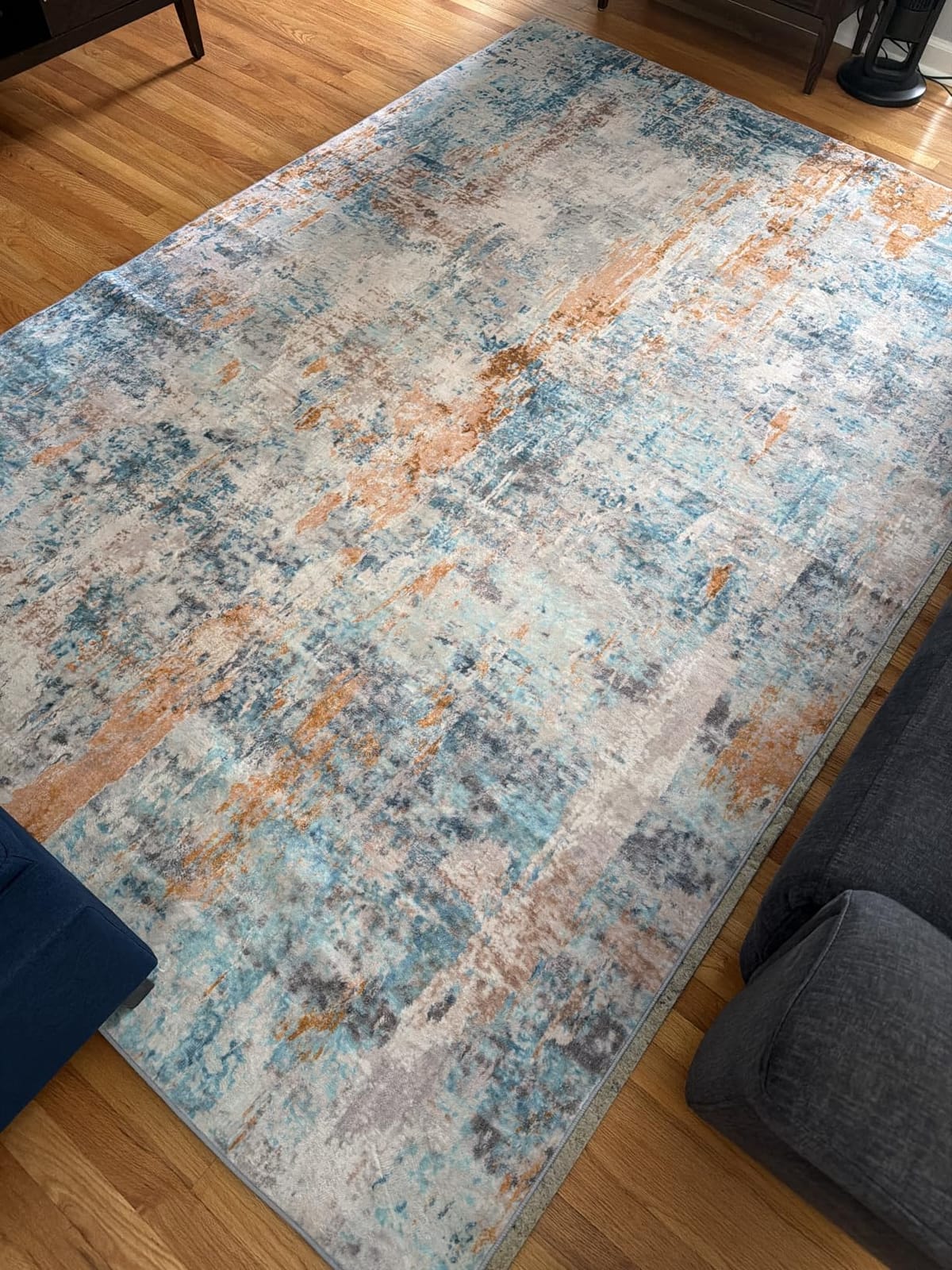 Ompaa 2x6 Rug Runners for Hallways Kitchen Runner Rug Non Slip Washable Grey Long Runner Rugs with Rubber Backing Soft Abstract Carpet Runner for Hallways, Kitchen, Bedroom, Bathroom, Entryway customer photo 1