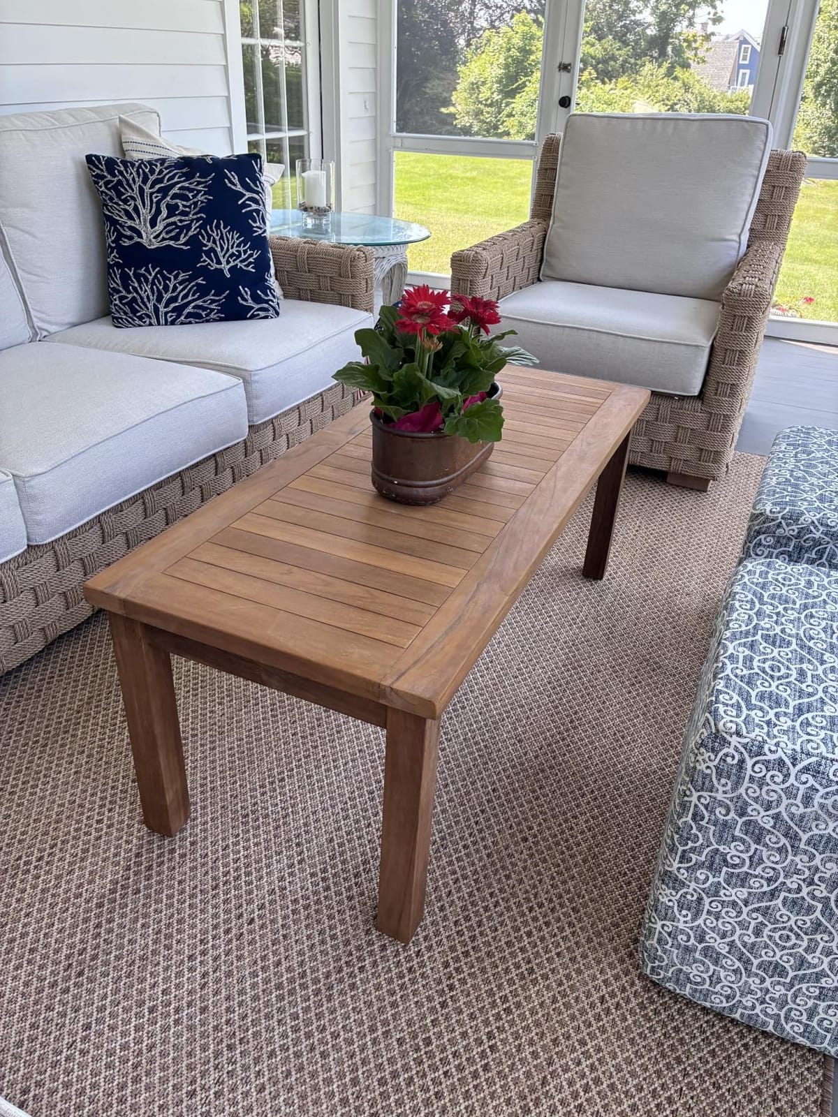 Nourison Home Courtyard Indoor Outdoor Area Rug, Jute, 5' x 7', Geometric customer photo 1