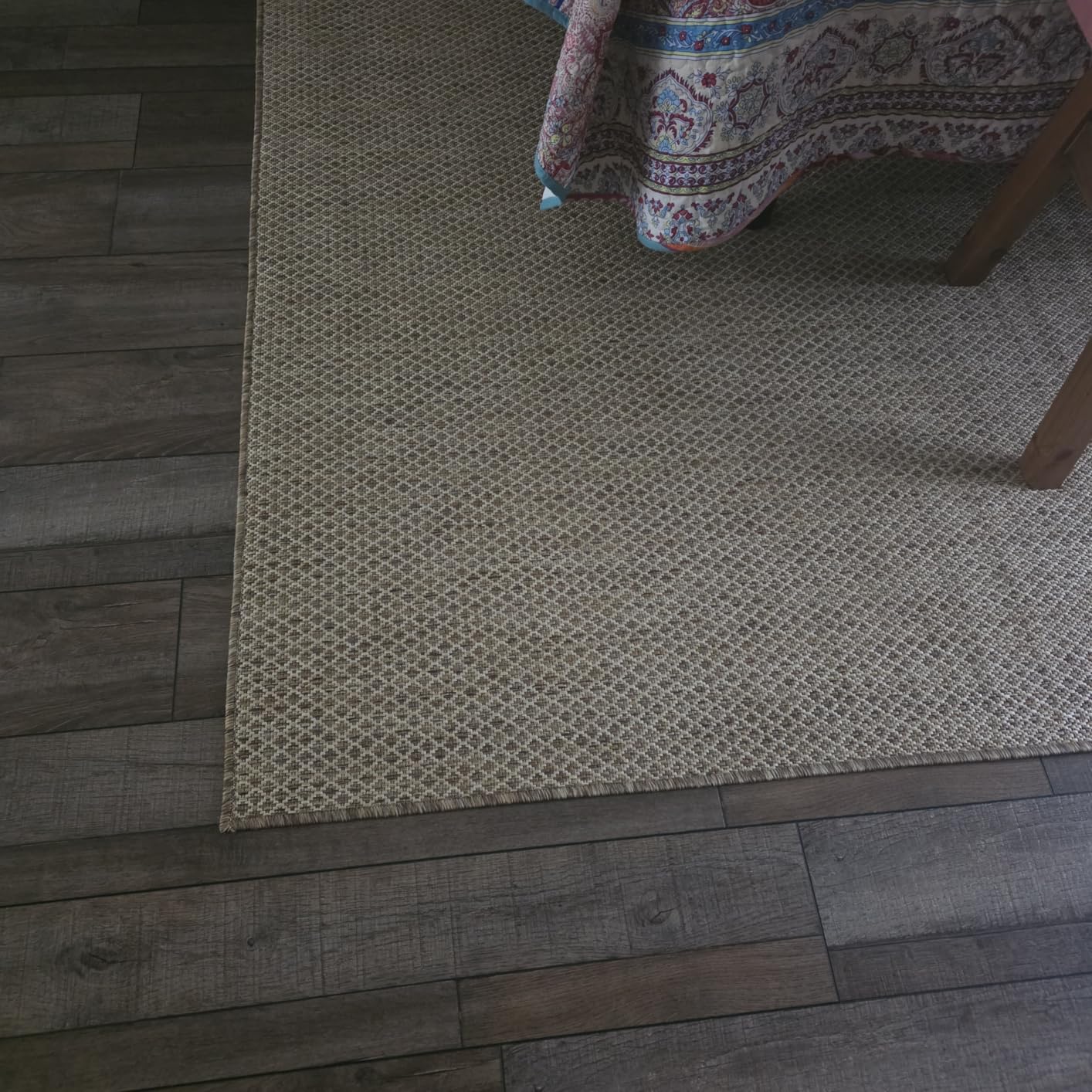 Nourison Home Courtyard Indoor Outdoor Area Rug, Jute, 5' x 7', Geometric customer photo 2