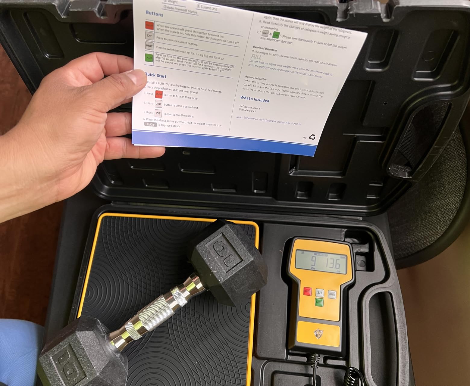 220 LBS HVAC Freon Scale High Precision Charging Refrigerant Scale Weight Scale with Portable Case for All Refrigerant Recovery Tanks customer photo 1