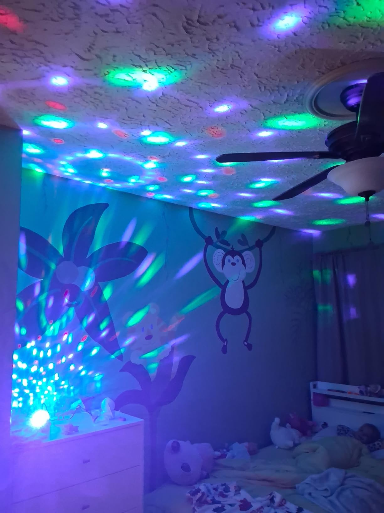 Disco Ball Light,Party Disco Strobe Ocean Star Projector Dj Dance Light Sound Activated with Remote Control Stage Rave for Parties Bar Birthday Wedding KTV Christmas Halloween Dancing Décor customer photo 1