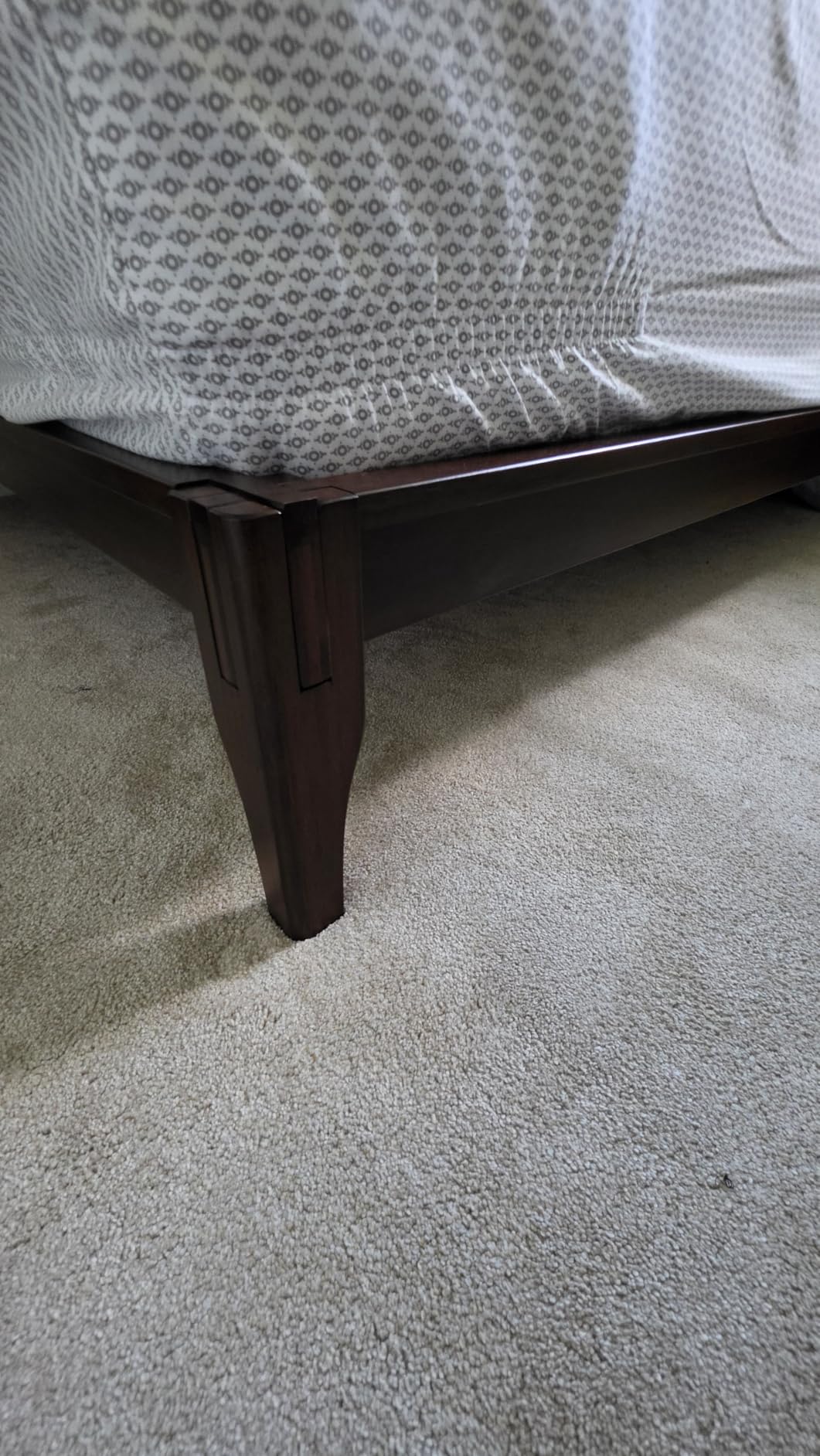 Merax Queen Size Bamboo Platform Bed Frame with Tall Headboard, Brown | Mid-Century Modern Solid Bedframe Queen-Size, Wood Slat Support, No Box Spring Needed, Easy Assembly, Noise Free customer photo 2