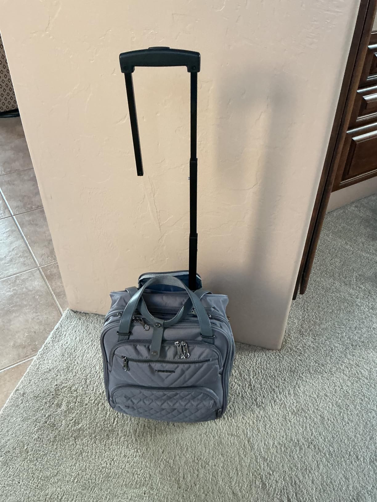 KROSER Carry On Underseat Multi-functional, 16-inch Underseater Lightweight Overnight Suitcase for Women, Navy customer photo 1