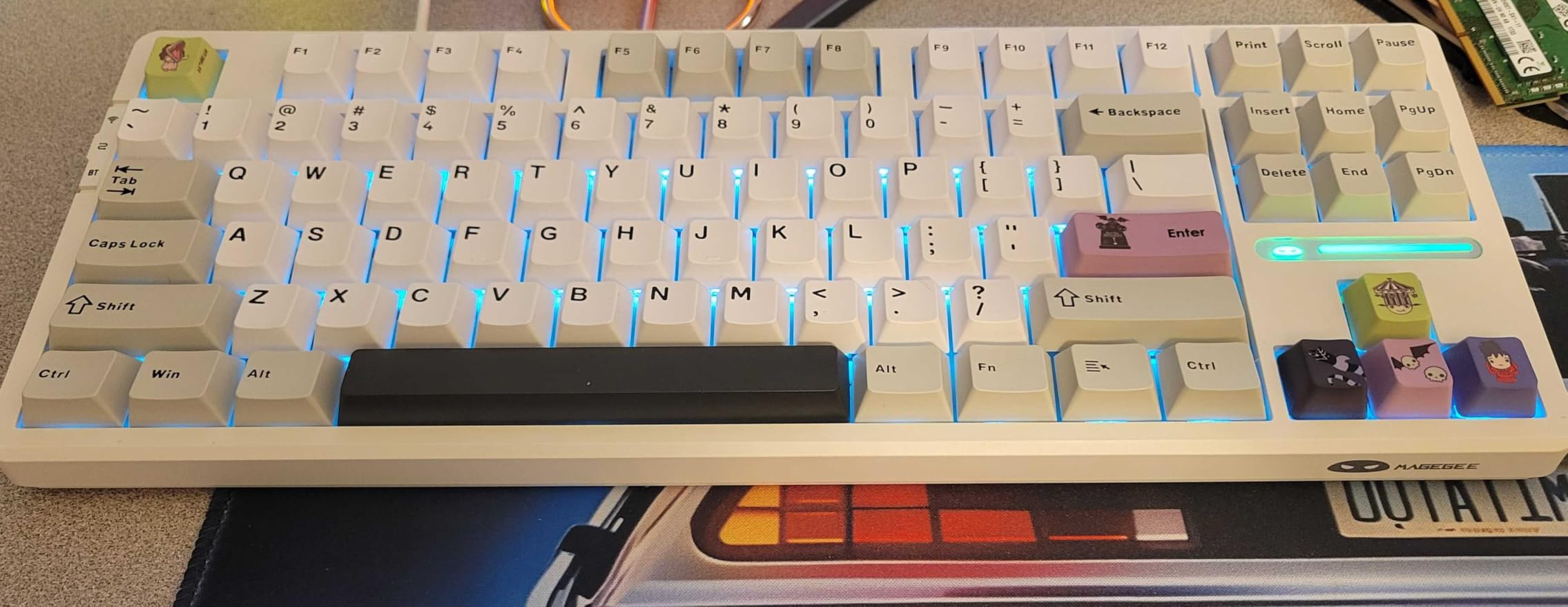 MageGee LIGHT87 Wireless Creamy Keyboard, Gasket Structure Hot Swappable Mechanical Keyboards, 2.4G/USB-C/BT5.0 RGB Backlit Gaming Keyboard for Win/Mac/PC, 8000mAh Battery, PBT Keycaps, Grey customer photo 1