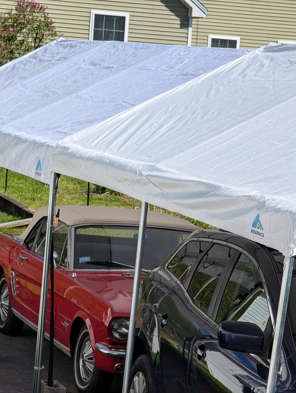 ADVANCE OUTDOOR 12x20 ft Heavy Duty Carport Potable Car Canopy Garage Party Tent Boat Shelter, Adjustable Height from 9.8 ft to 11.3 ft, Gray customer photo 2
