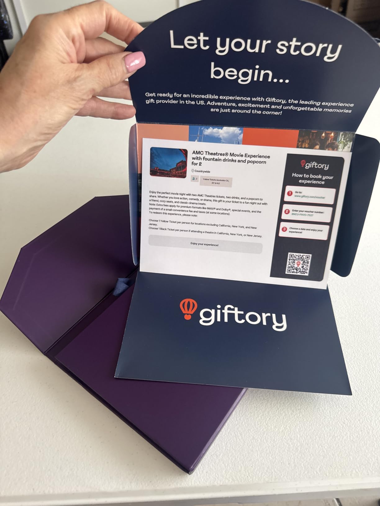Giftory AMC Movie Night Gift for 2, Movie Tickets, Drinks & Popcorn customer photo 2