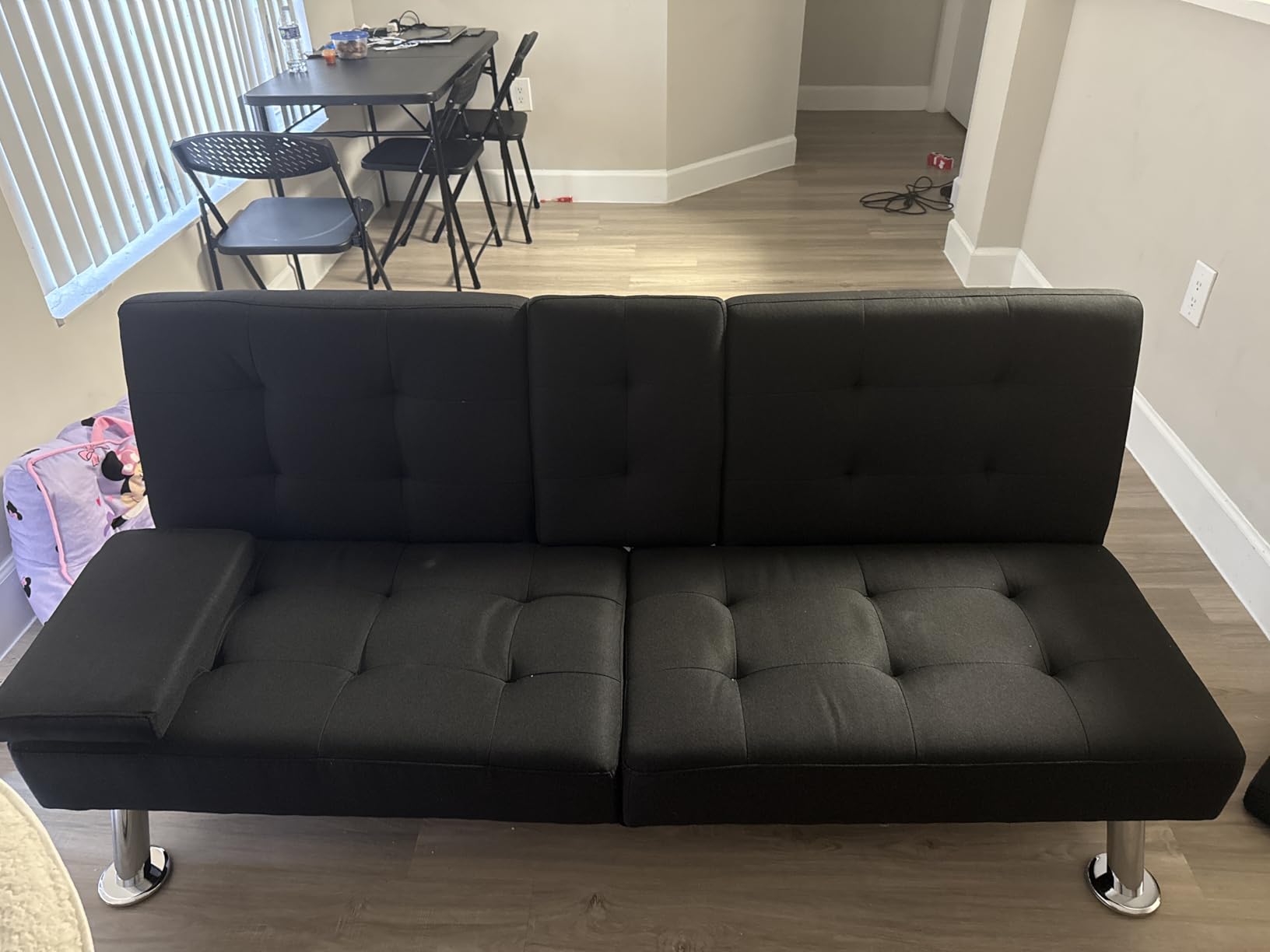 Shahoo Convertible Folding Futon Sofa Bed,Upholstered Sleeper Loveseat customer photo 1