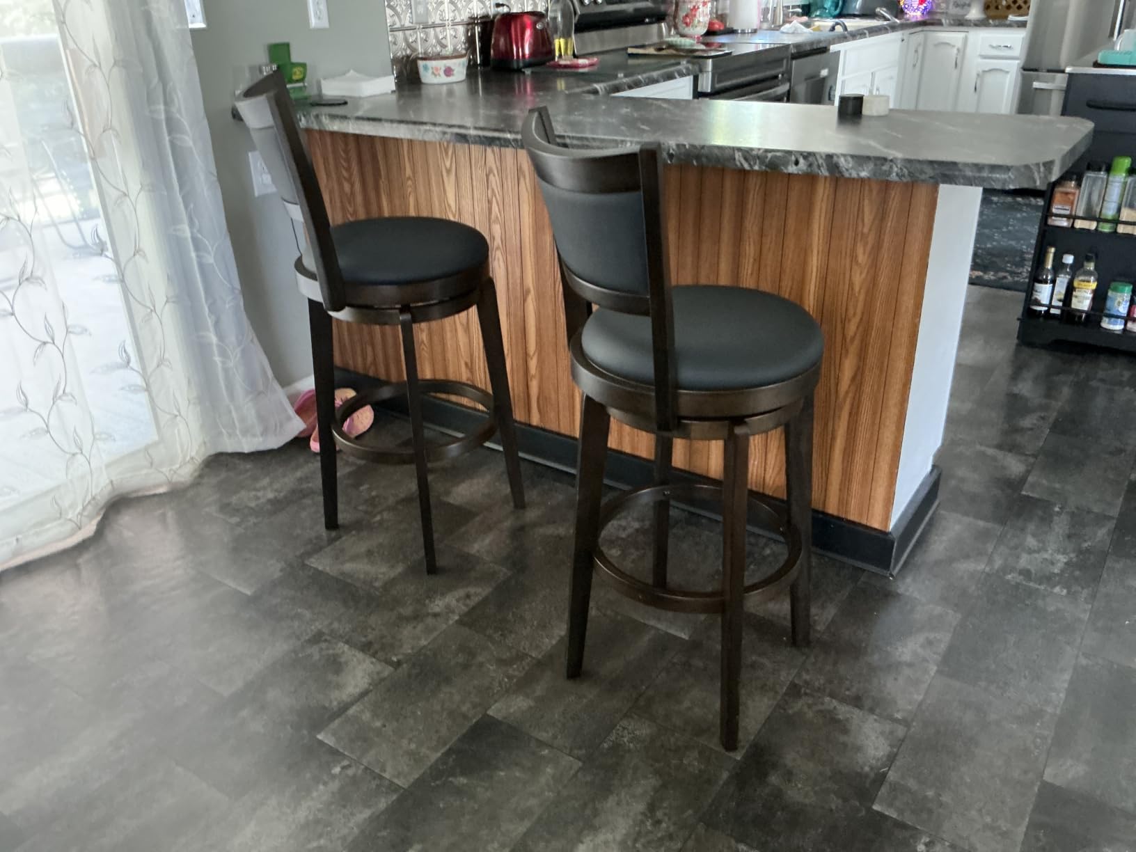 PrimeZone Swivel Bar Stools Set of 2, 30 Inch Bar Height Barstools customer photo 2