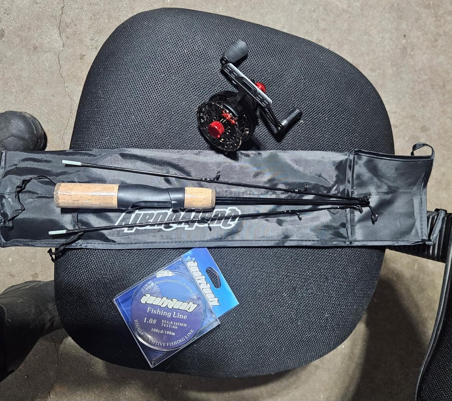 QualyQualy Ice Fishing Rod and Reel Combo 24-28 inch M/ML Inline Ice Fishing Combos 2 Different Tips for Walleye Perch Panfish Fishing Lover Gift customer photo 2